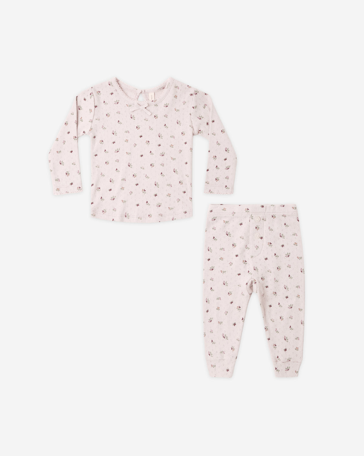 Pointelle Long Sleeve Tee + Legging Heart Ditsy - Rylee + Cru | Kids Clothes | Trendy Baby Clothes | Modern Infant Outfits |