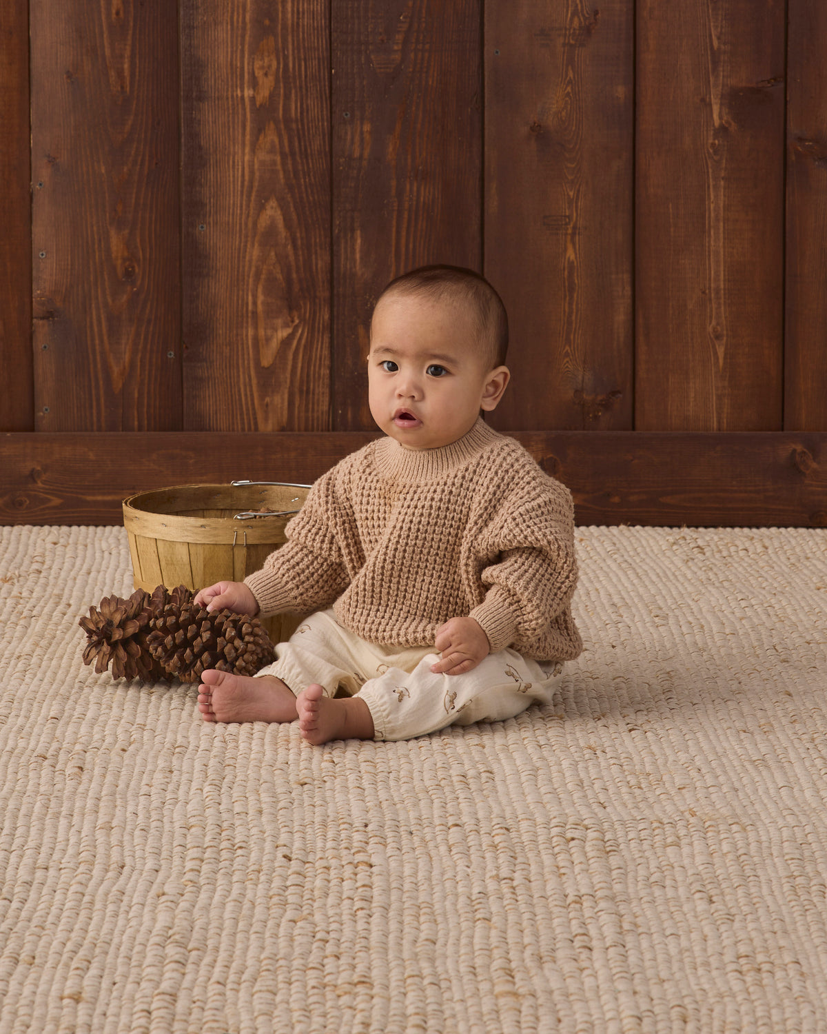 Chunky Knit Sweater Heathered Latte - Rylee + Cru | Kids Clothes | Trendy Baby Clothes | Modern Infant Outfits |