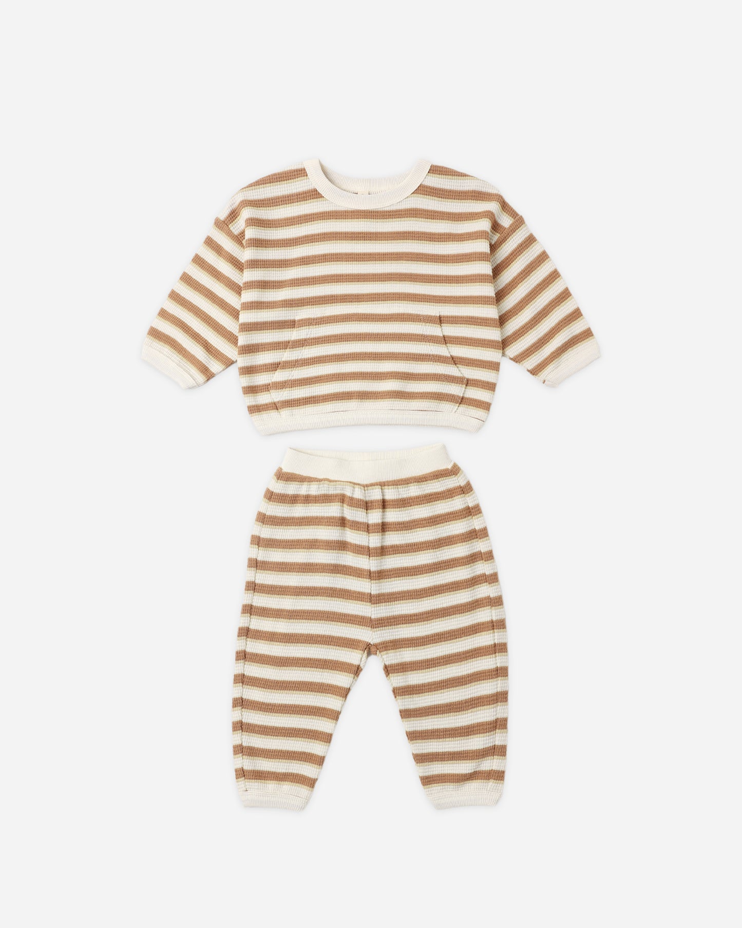 Waffle Slouch Set Spice Stripe - Rylee + Cru | Kids Clothes | Trendy Baby Clothes | Modern Infant Outfits |