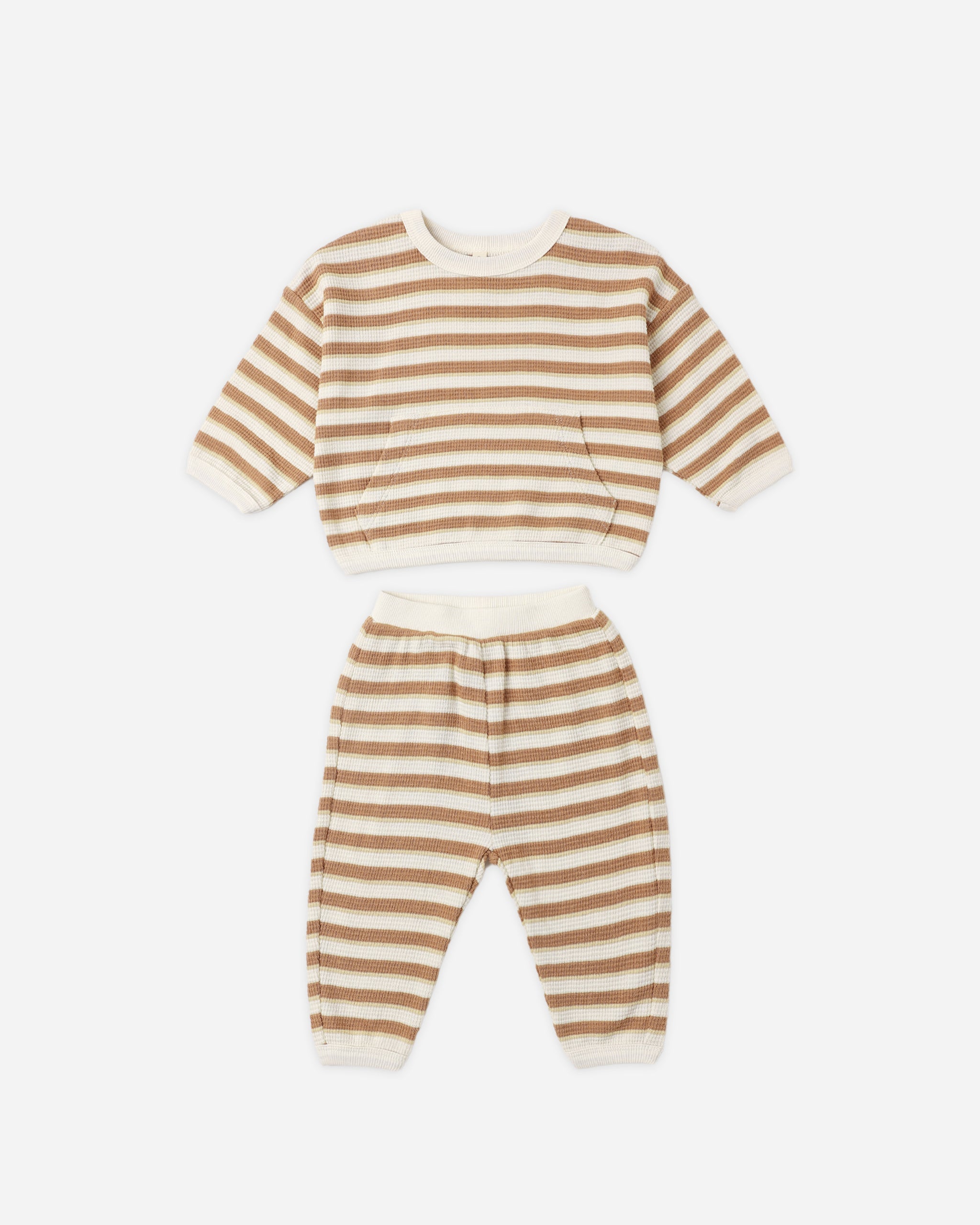 Waffle Slouch Set Spice Stripe - Rylee + Cru | Kids Clothes | Trendy Baby Clothes | Modern Infant Outfits |
