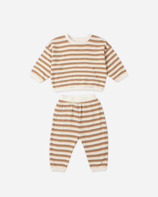 Waffle Slouch Set Spice Stripe - Rylee + Cru | Kids Clothes | Trendy Baby Clothes | Modern Infant Outfits |