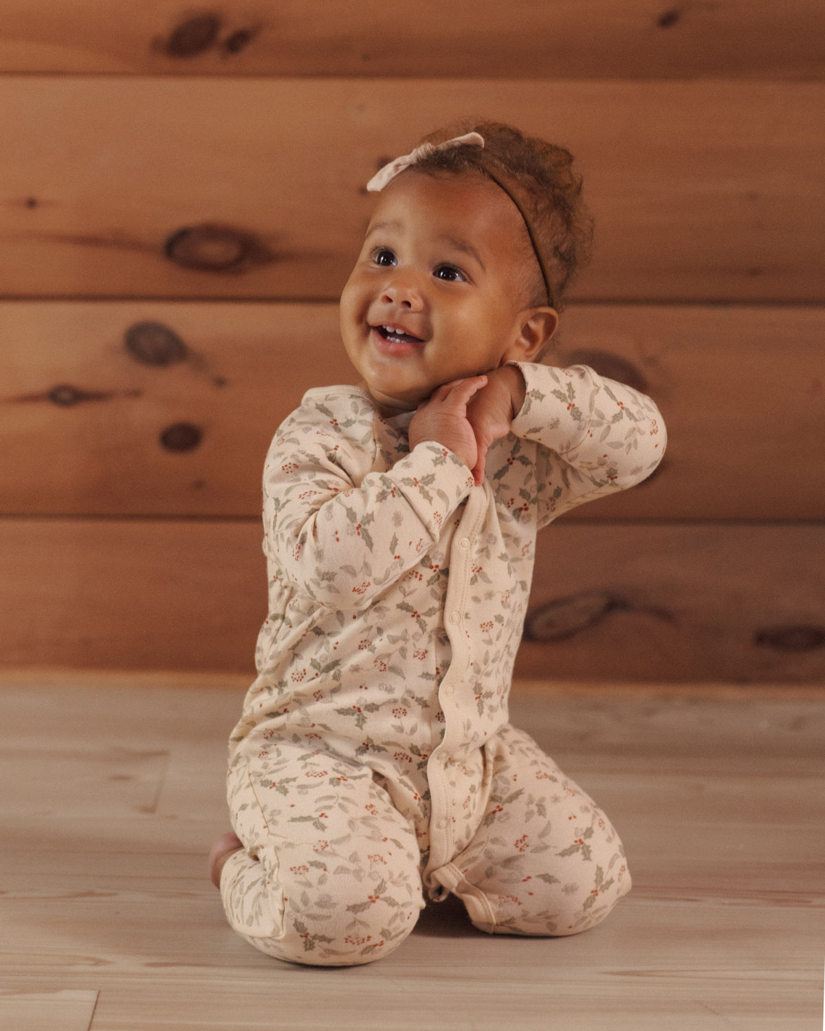 Organic Long John Pajamas Holly Fleur - Rylee + Cru | Kids Clothes | Trendy Baby Clothes | Modern Infant Outfits |