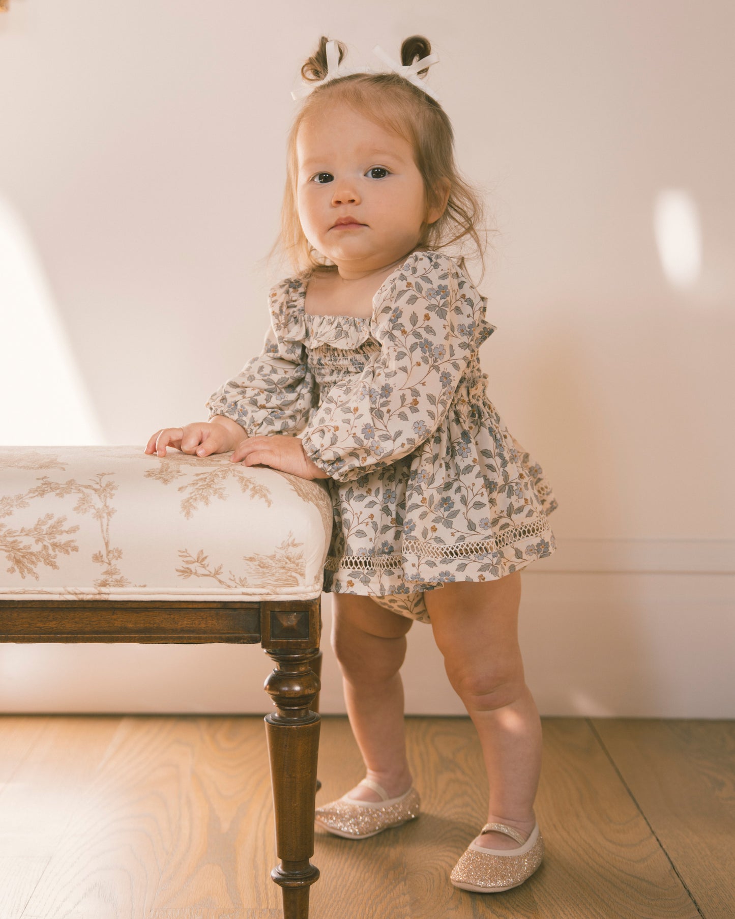 Elodie Romper Blue Garden - Rylee + Cru | Kids Clothes | Trendy Baby Clothes | Modern Infant Outfits |