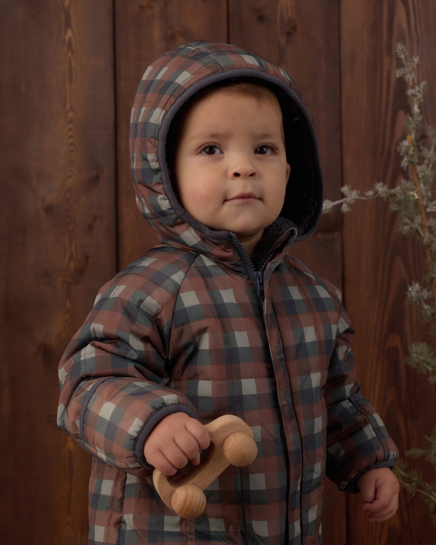 Cedar Puffer Suit Midnight Check - Rylee + Cru | Kids Clothes | Trendy Baby Clothes | Modern Infant Outfits |