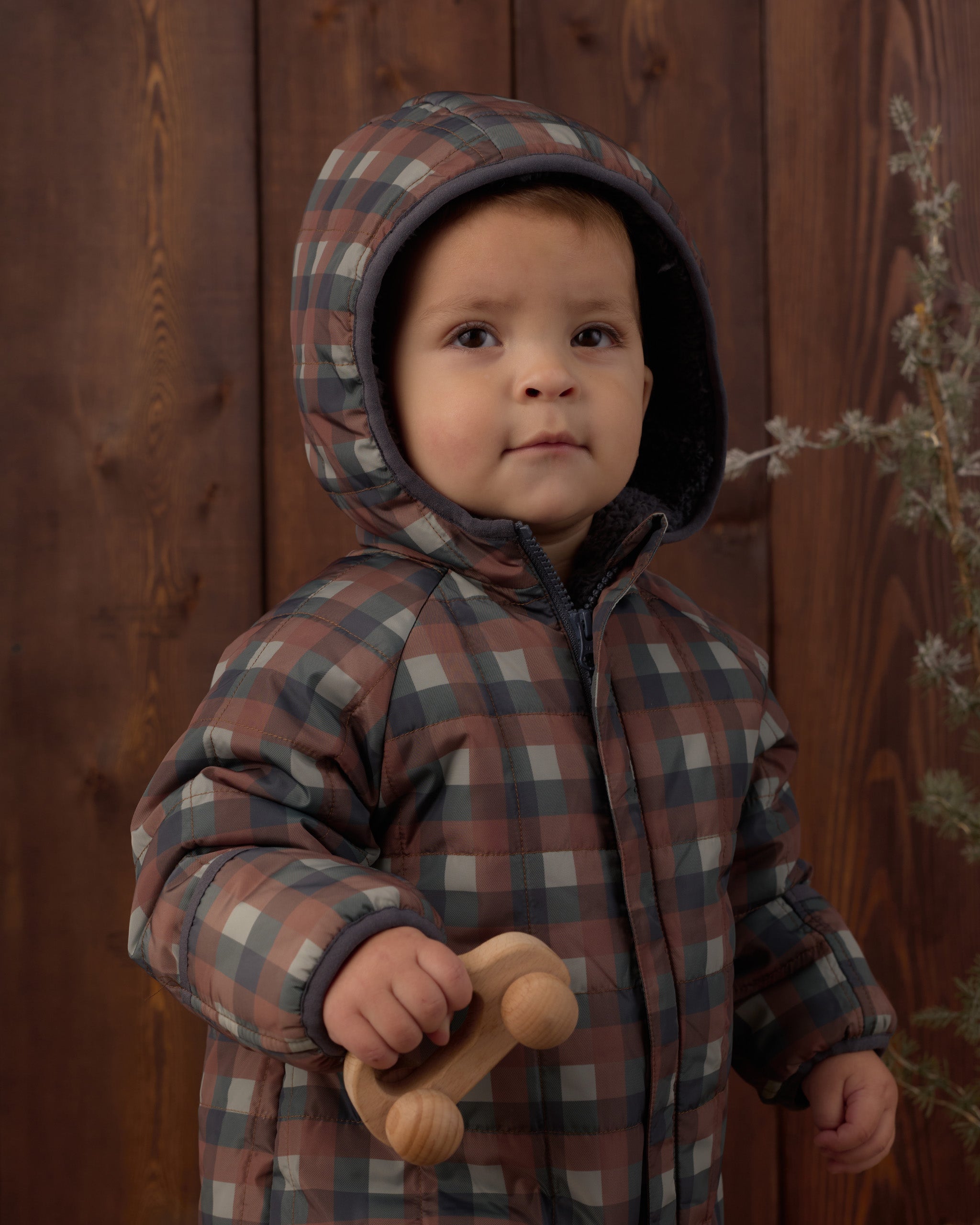 Cedar Puffer Suit Midnight Check - Rylee + Cru | Kids Clothes | Trendy Baby Clothes | Modern Infant Outfits |