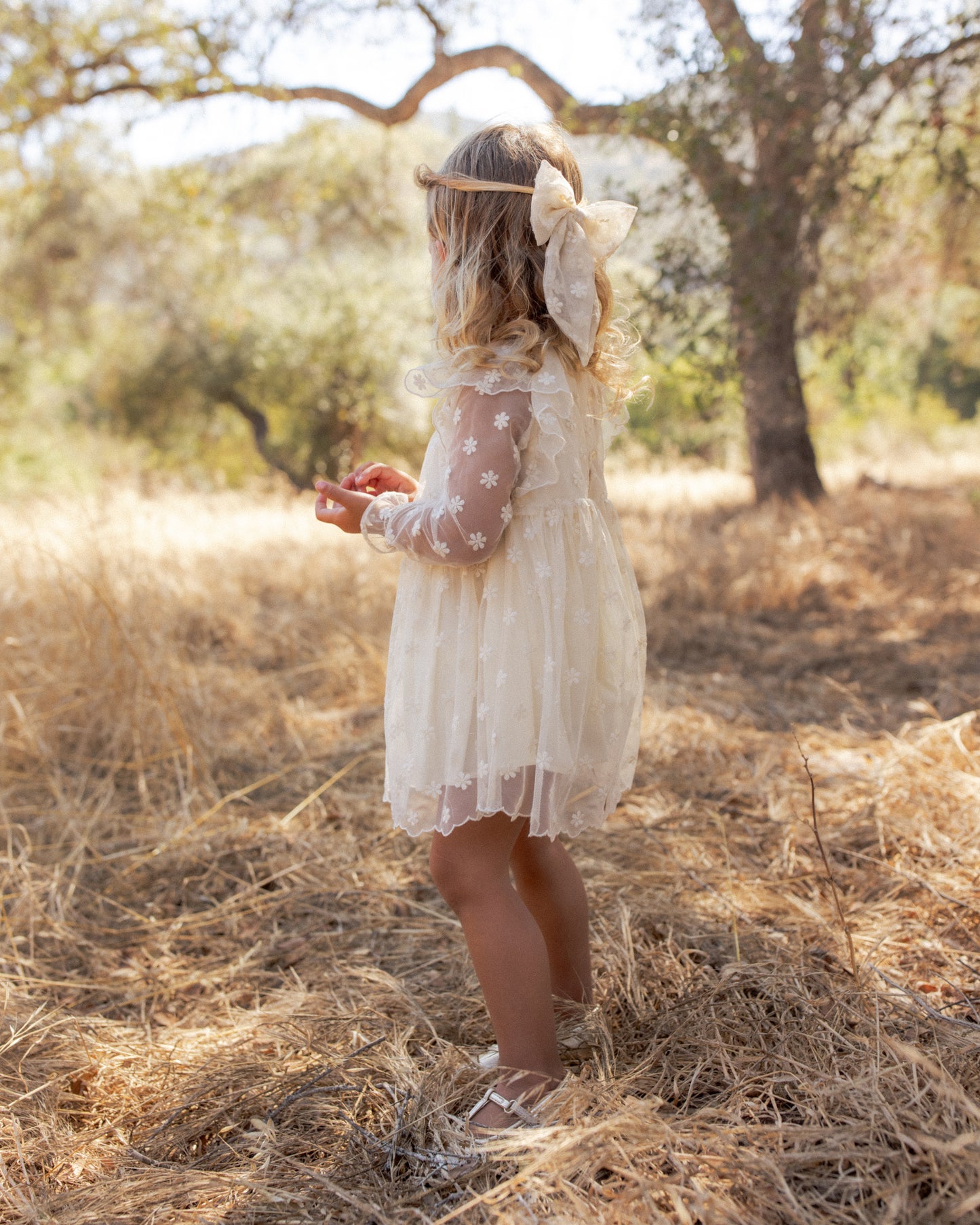 Everly Bow Embroidered Daisy - Rylee + Cru | Kids Clothes | Trendy Baby Clothes | Modern Infant Outfits |