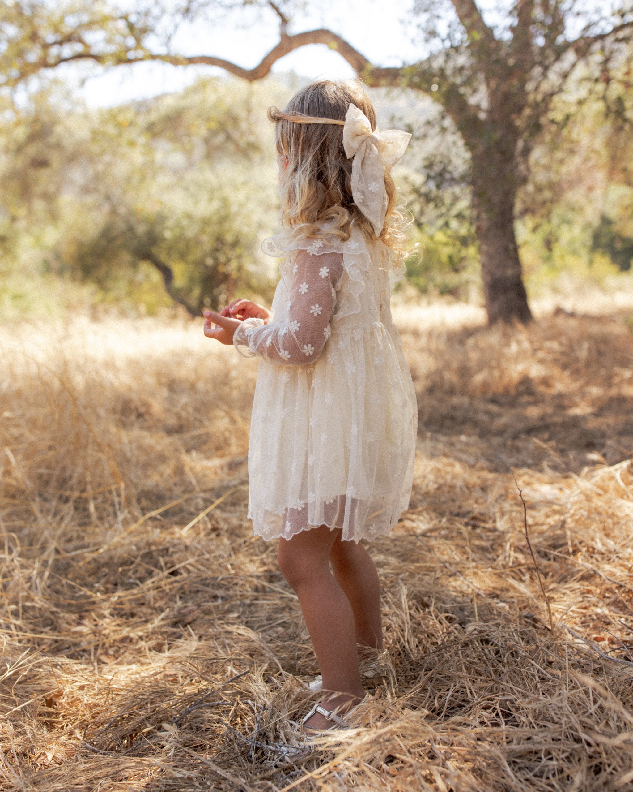 Everly Bow Embroidered Daisy - Rylee + Cru | Kids Clothes | Trendy Baby Clothes | Modern Infant Outfits |