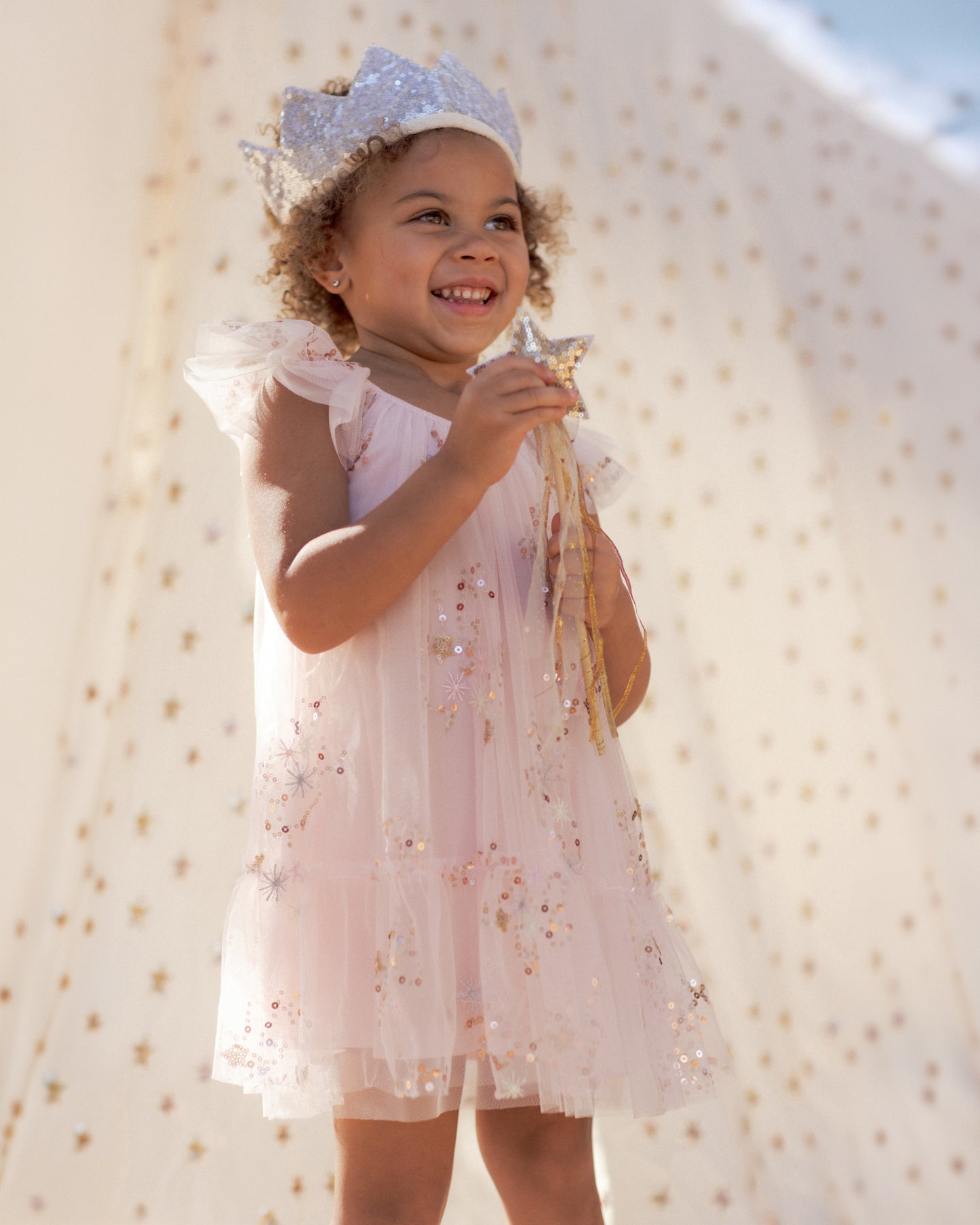 Crown + Wand Silver Sequin - Rylee + Cru | Kids Clothes | Trendy Baby Clothes | Modern Infant Outfits |
