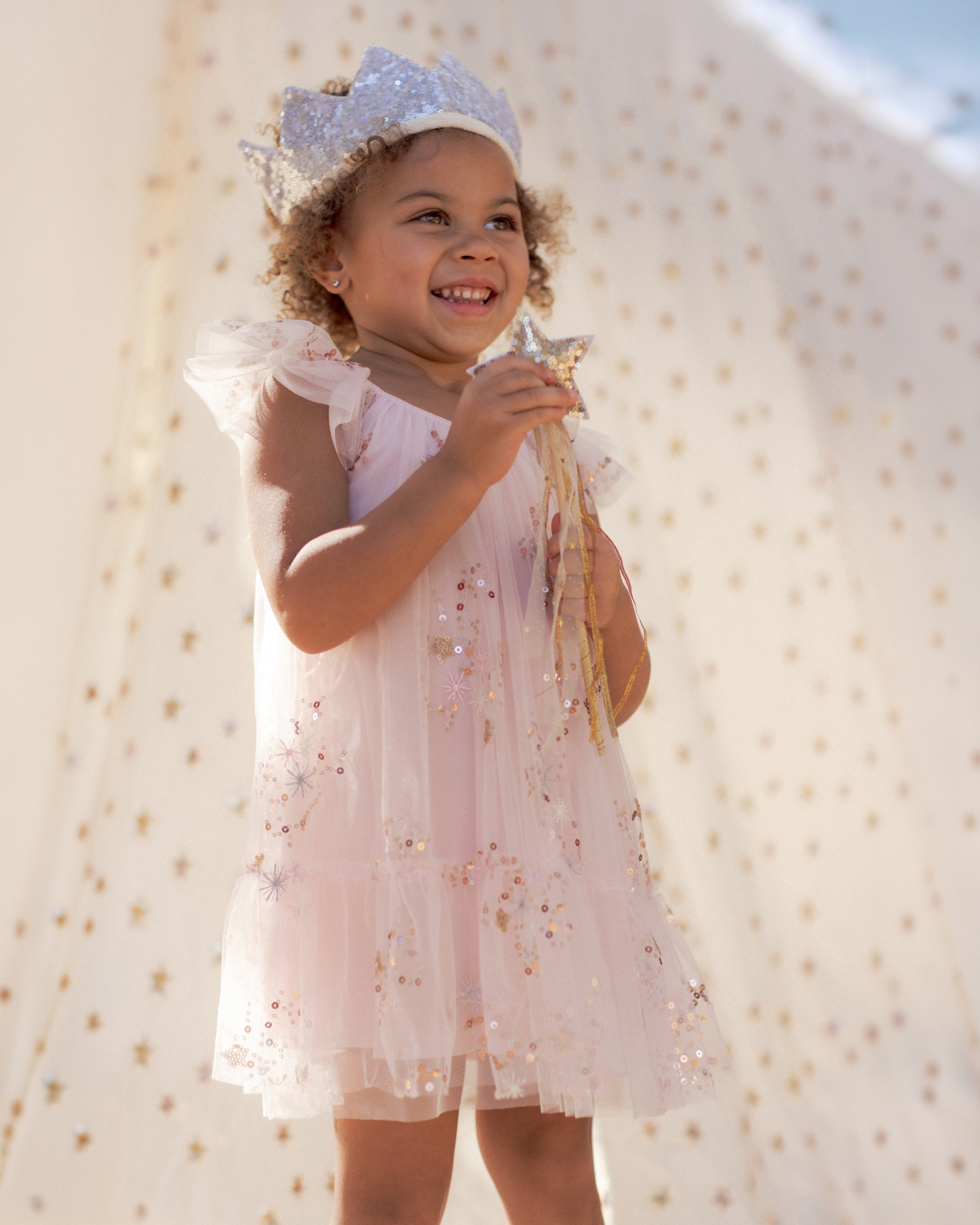 Crown + Wand Silver Sequin - Rylee + Cru | Kids Clothes | Trendy Baby Clothes | Modern Infant Outfits |