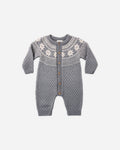 Fair Isle Romper Slate - Rylee + Cru | Kids Clothes | Trendy Baby Clothes | Modern Infant Outfits |