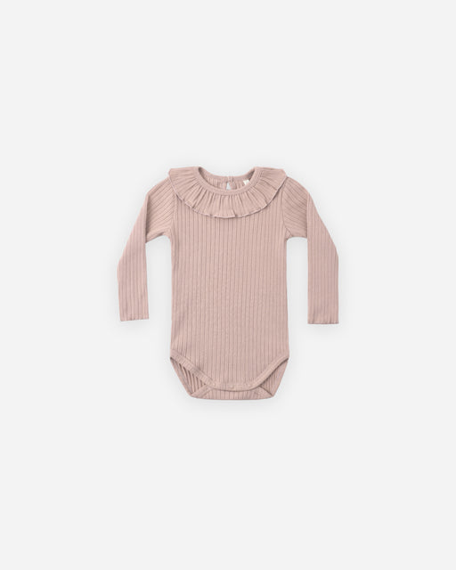 Ruffle Collar Bodysuit Rosewood - Rylee + Cru | Kids Clothes | Trendy Baby Clothes | Modern Infant Outfits |