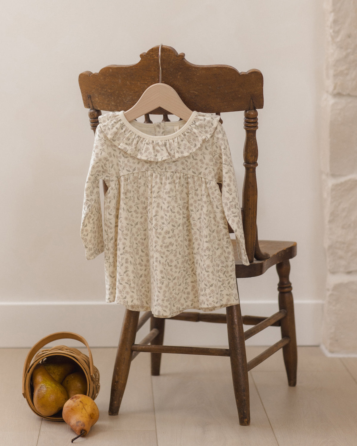 Ruffle Collar Jersey Dress Floret - Rylee + Cru | Kids Clothes | Trendy Baby Clothes | Modern Infant Outfits |