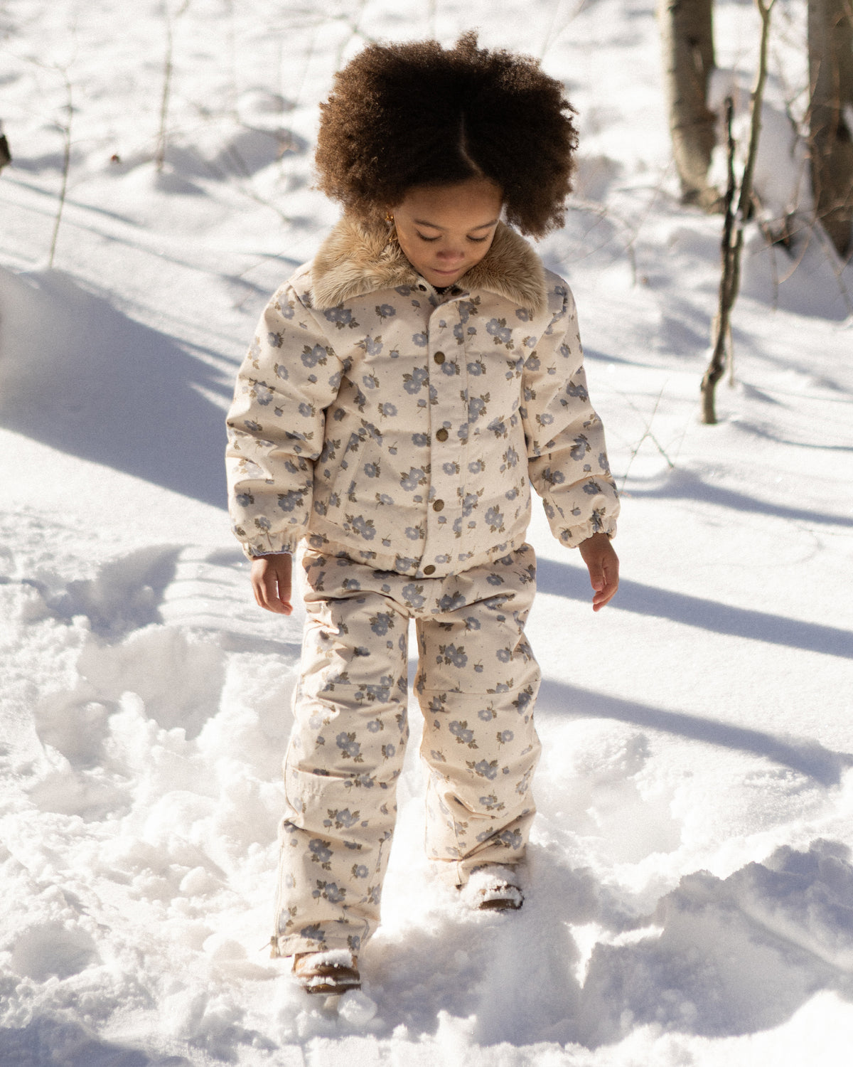 Snow Bib Blue Floral - Rylee + Cru | Kids Clothes | Trendy Baby Clothes | Modern Infant Outfits |