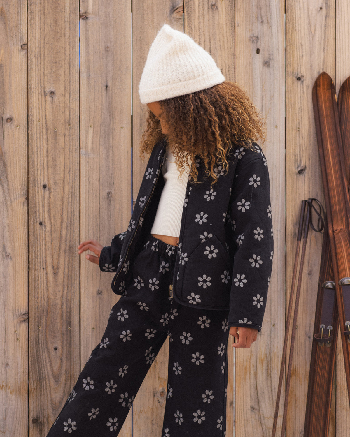Dove Pant Black Daisy - Rylee + Cru | Kids Clothes | Trendy Baby Clothes | Modern Infant Outfits |
