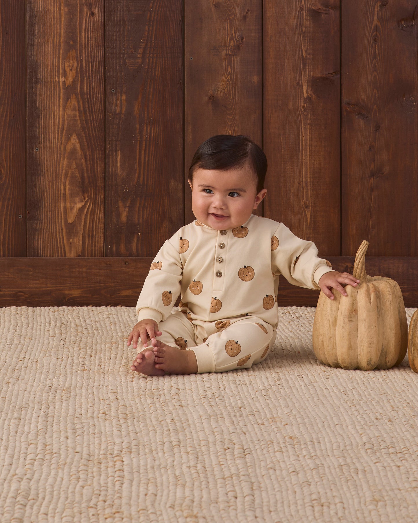 Relaxed Fleece Jumpsuit Pumpkins - Rylee + Cru | Kids Clothes | Trendy Baby Clothes | Modern Infant Outfits |
