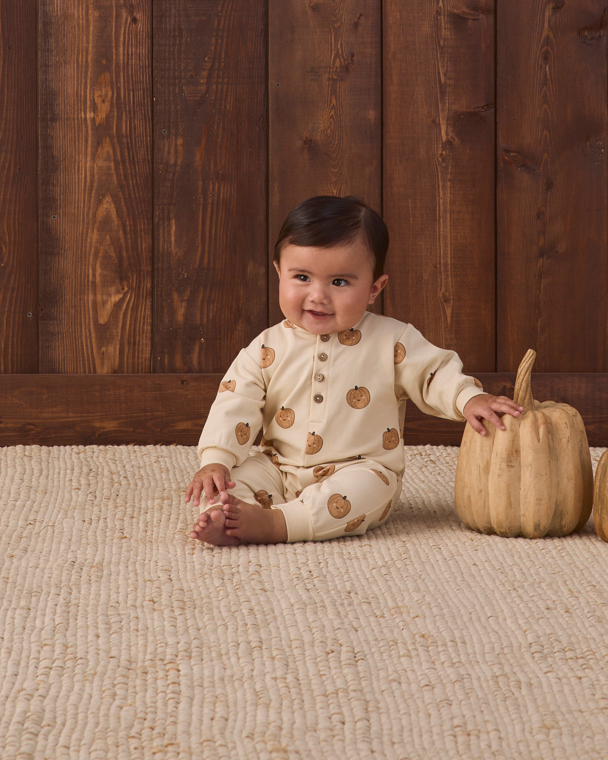 Relaxed Fleece Jumpsuit Pumpkins - Rylee + Cru | Kids Clothes | Trendy Baby Clothes | Modern Infant Outfits |