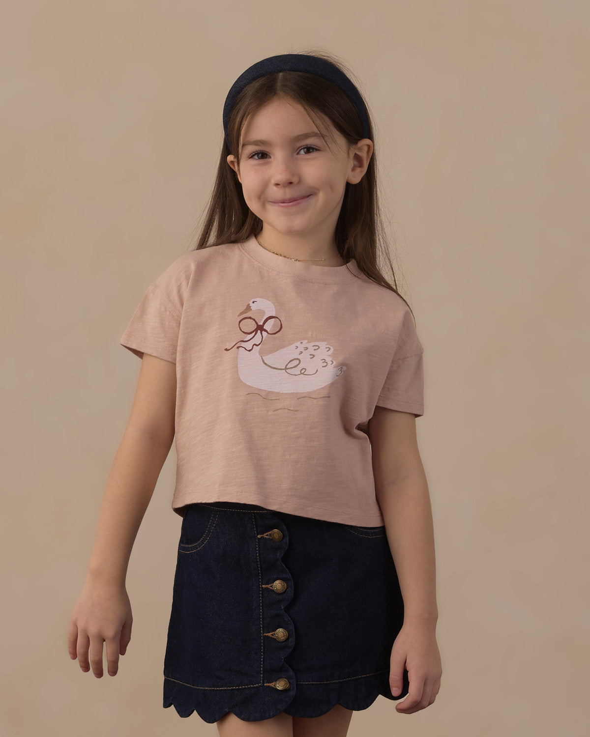 Boxy Tee Swan - Rylee + Cru | Kids Clothes | Trendy Baby Clothes | Modern Infant Outfits |