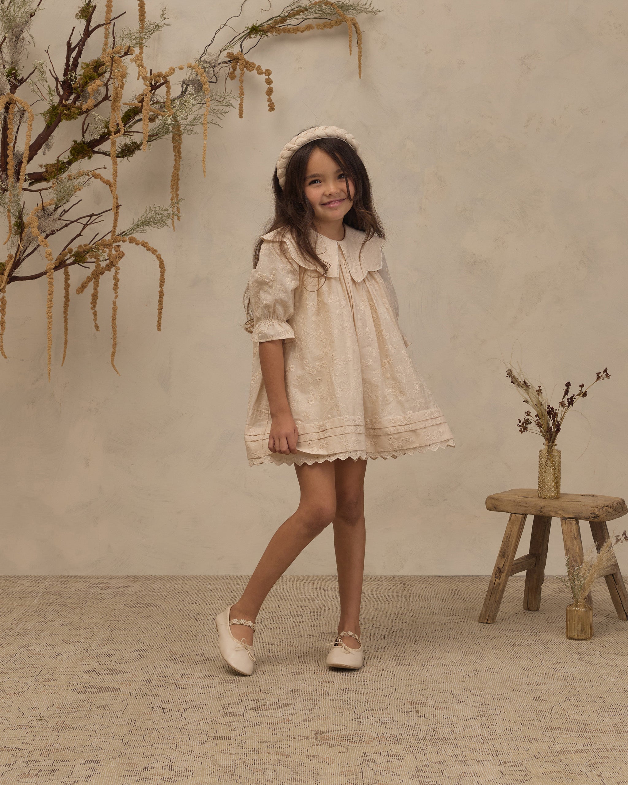Mabel Dress Natural - Rylee + Cru | Kids Clothes | Trendy Baby Clothes | Modern Infant Outfits |