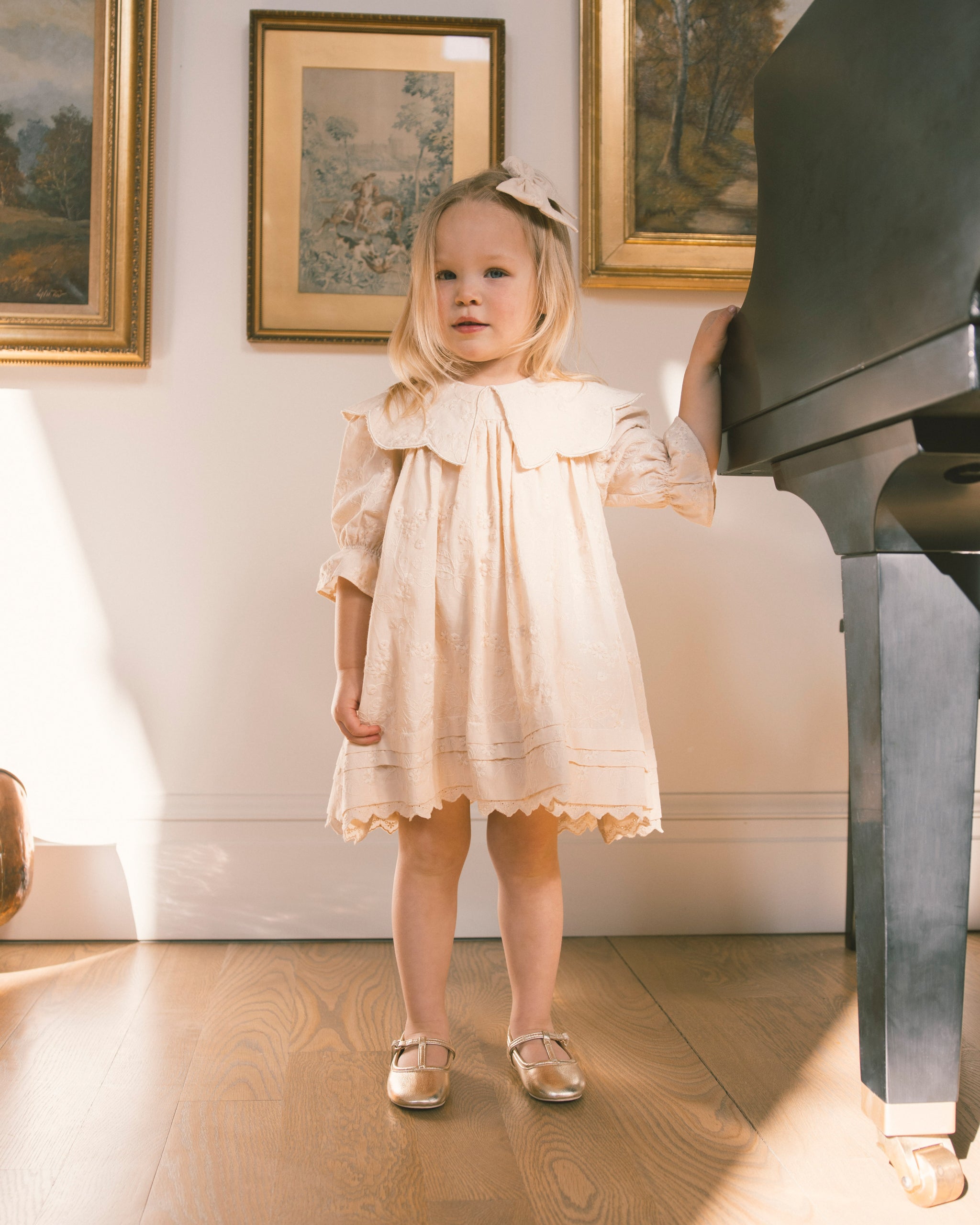 Mabel Dress Natural - Rylee + Cru | Kids Clothes | Trendy Baby Clothes | Modern Infant Outfits |