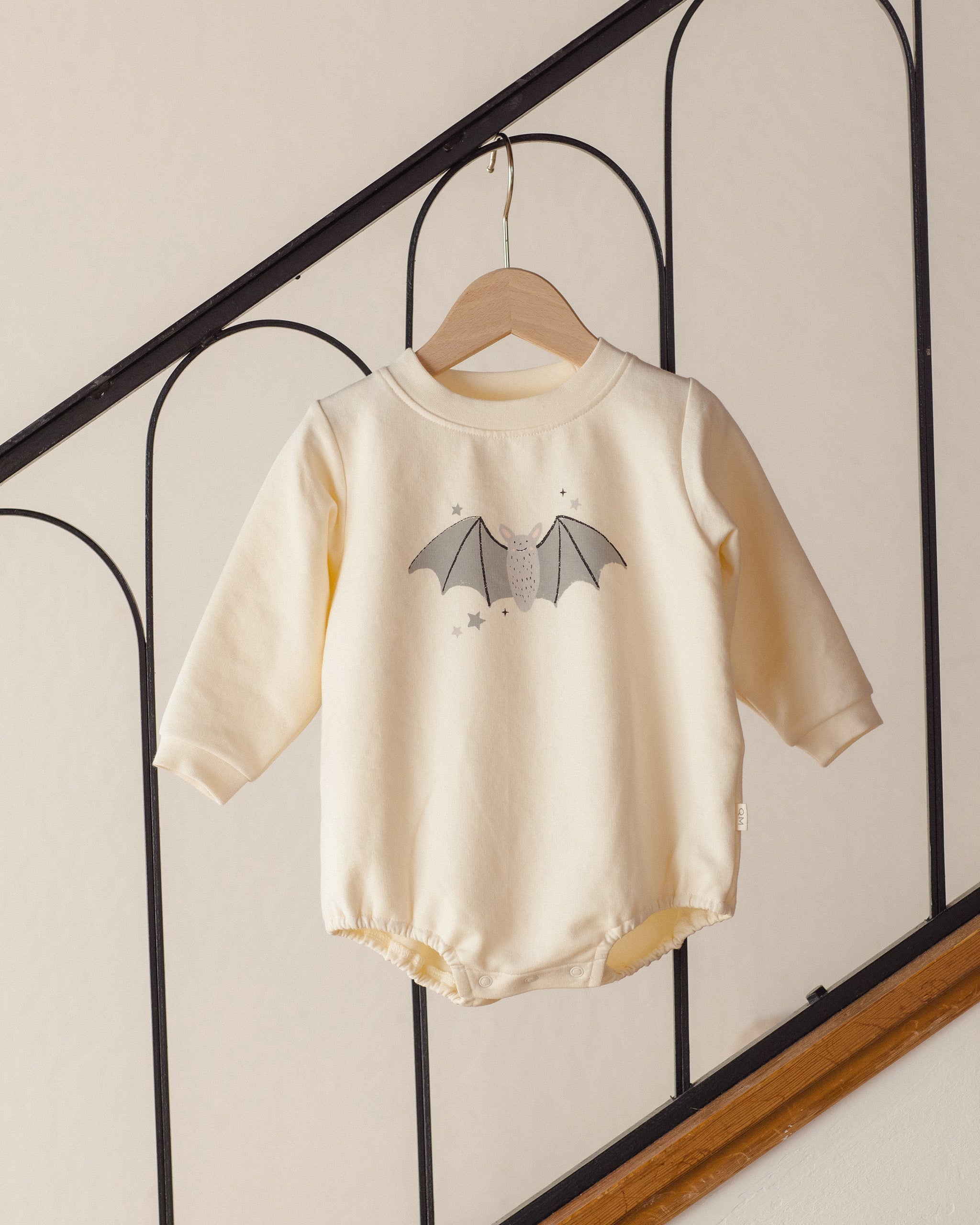 Crewneck Bubble Romper Baby Bat - Rylee + Cru | Kids Clothes | Trendy Baby Clothes | Modern Infant Outfits |