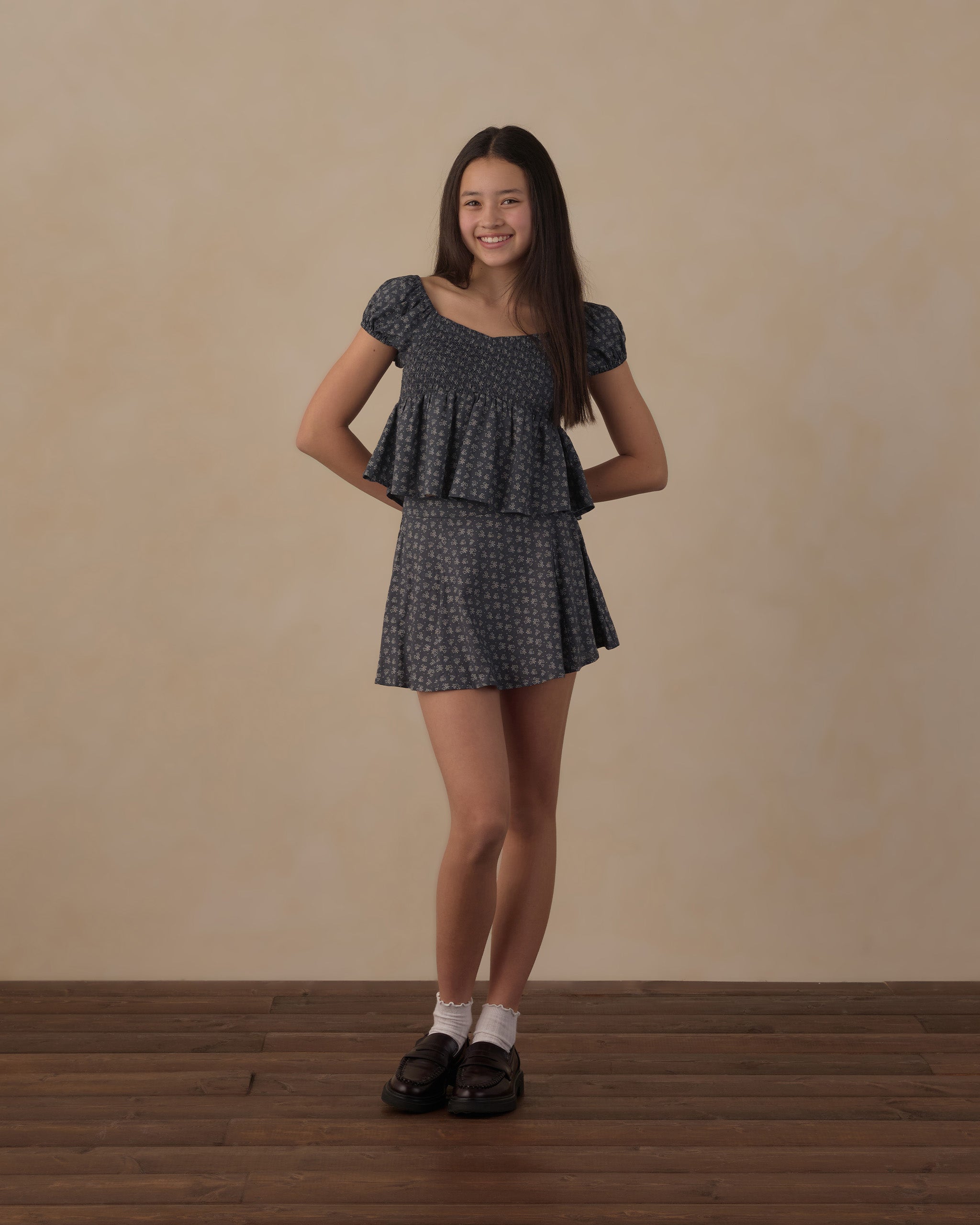 Teen Flutter Top Heart Ditsy - Rylee + Cru | Kids Clothes | Trendy Baby Clothes | Modern Infant Outfits |