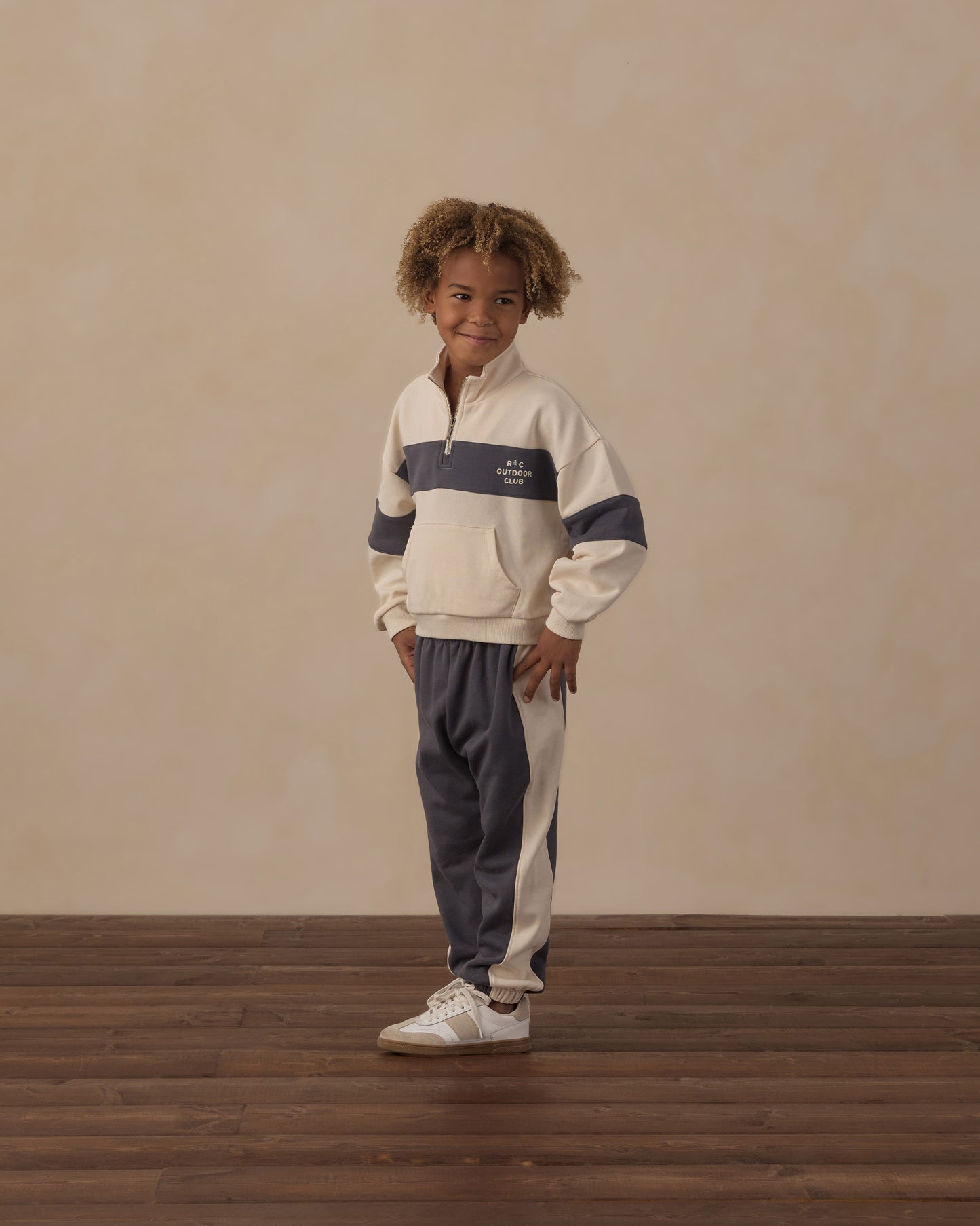 Panel Stripe Half Zip Outdoor Club - Rylee + Cru | Kids Clothes | Trendy Baby Clothes | Modern Infant Outfits |