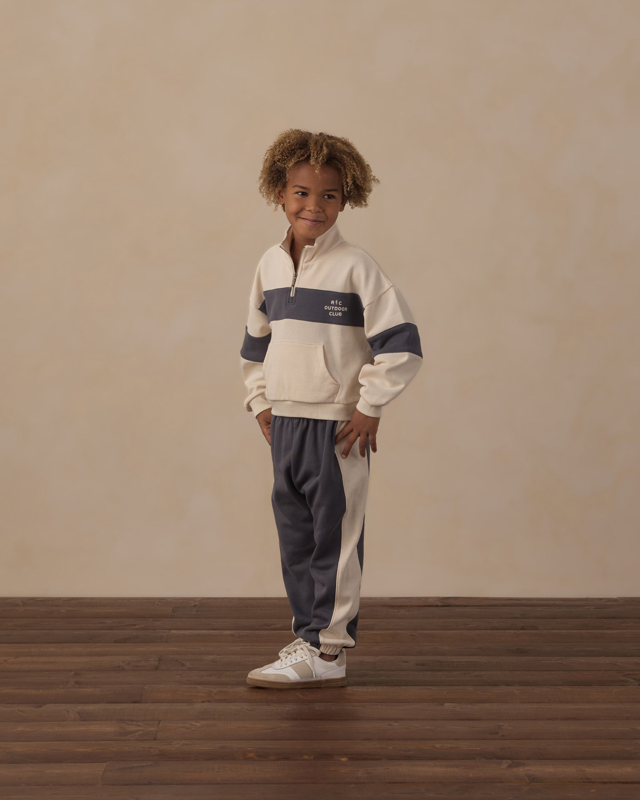 Panel Stripe Half Zip Outdoor Club - Rylee + Cru | Kids Clothes | Trendy Baby Clothes | Modern Infant Outfits |