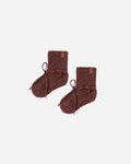 Knit Booties Black Cherry - Rylee + Cru | Kids Clothes | Trendy Baby Clothes | Modern Infant Outfits |