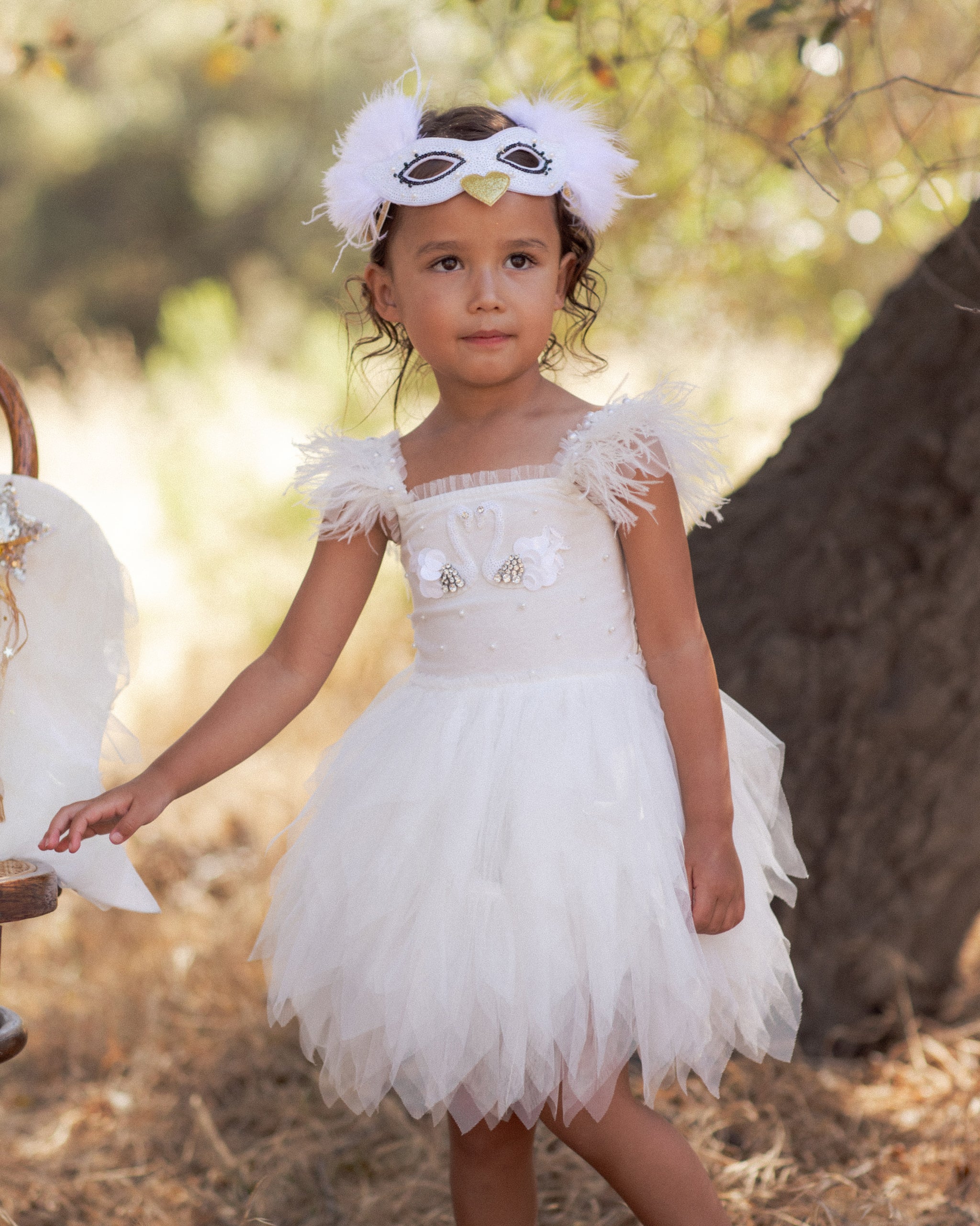 Swan Mask Ivory - Rylee + Cru | Kids Clothes | Trendy Baby Clothes | Modern Infant Outfits |