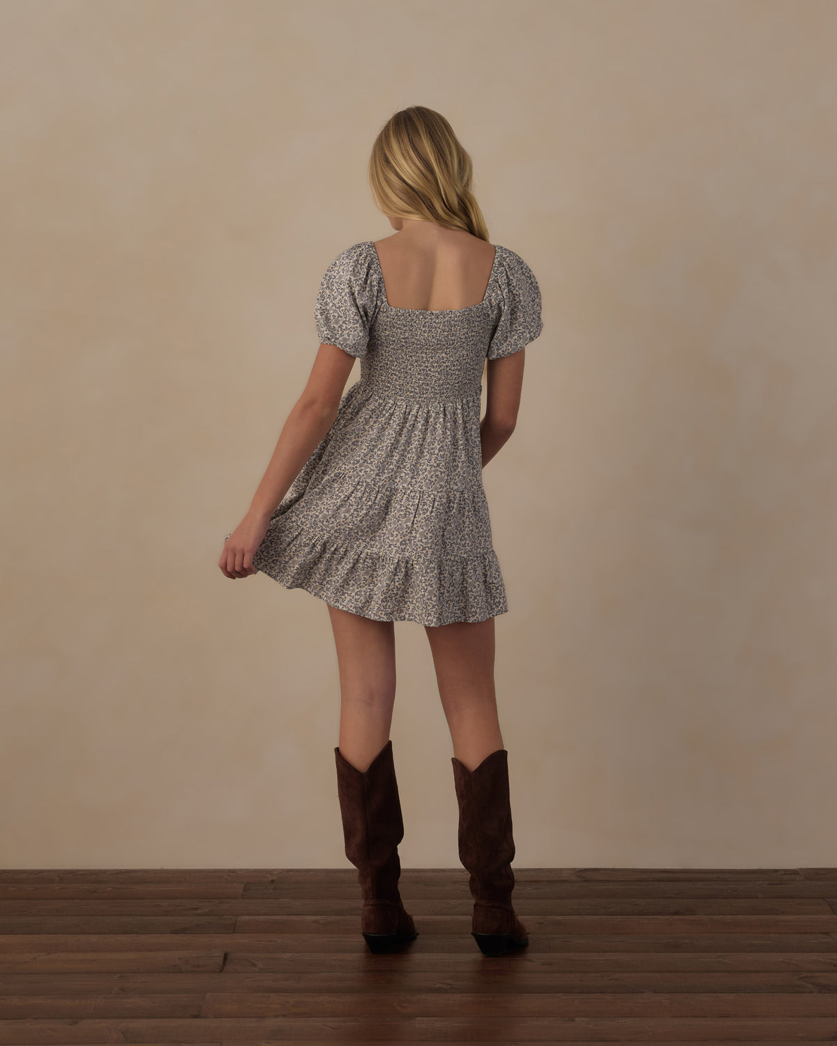 Teen Emily Dress Slate Floral - Rylee + Cru | Kids Clothes | Trendy Baby Clothes | Modern Infant Outfits |