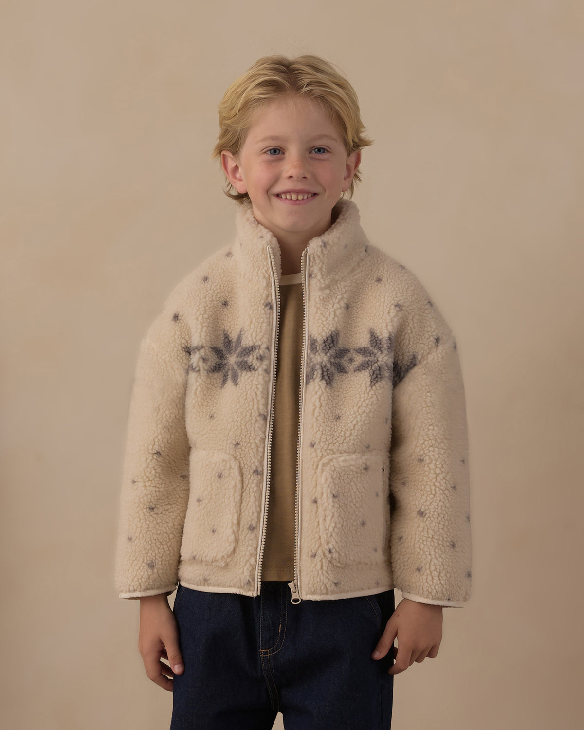 Felix Jacket Natural Fair Isle - Rylee + Cru | Kids Clothes | Trendy Baby Clothes | Modern Infant Outfits |