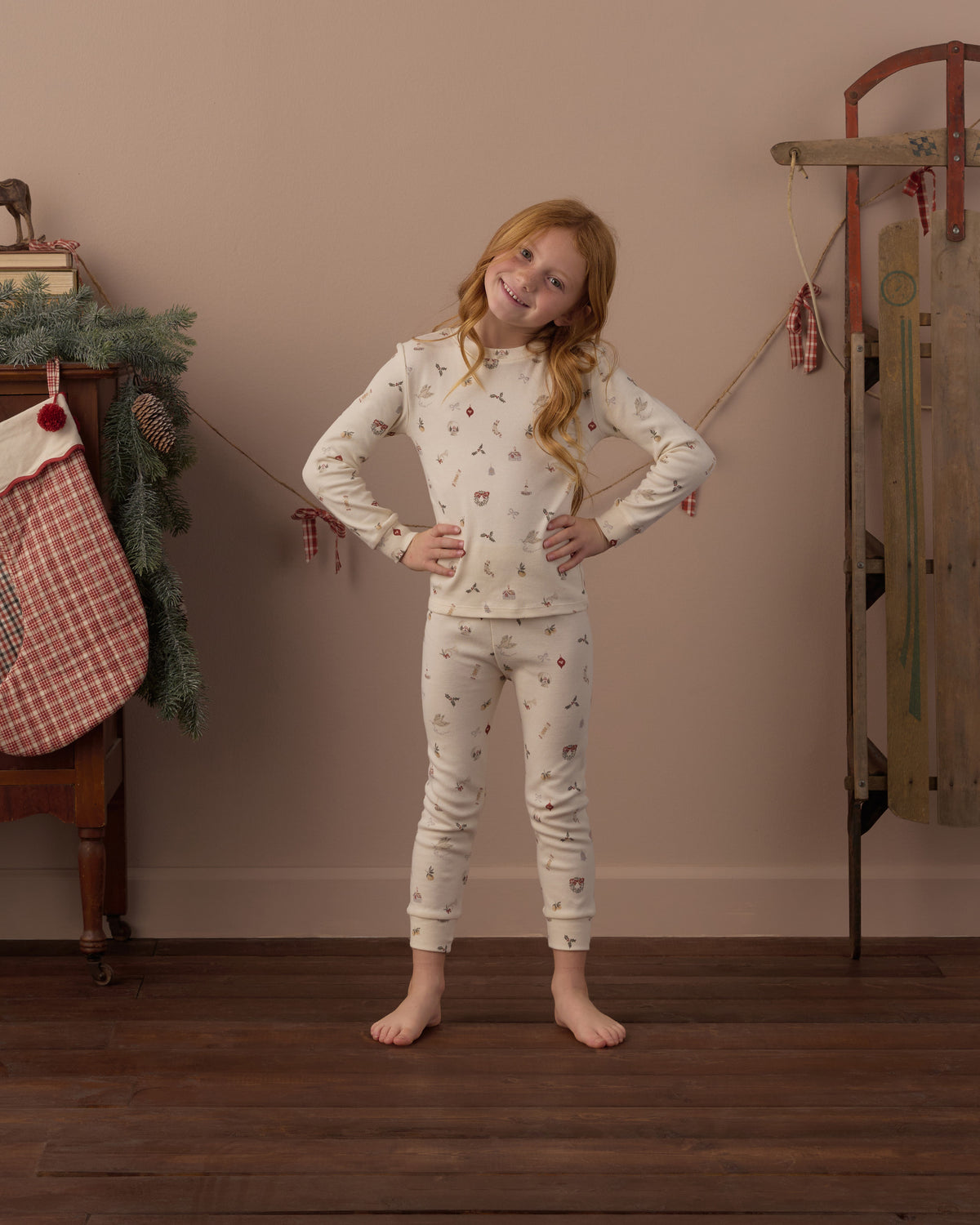 Organic Long Sleeve Pajama Set Favorite Things - Rylee + Cru | Kids Clothes | Trendy Baby Clothes | Modern Infant Outfits |