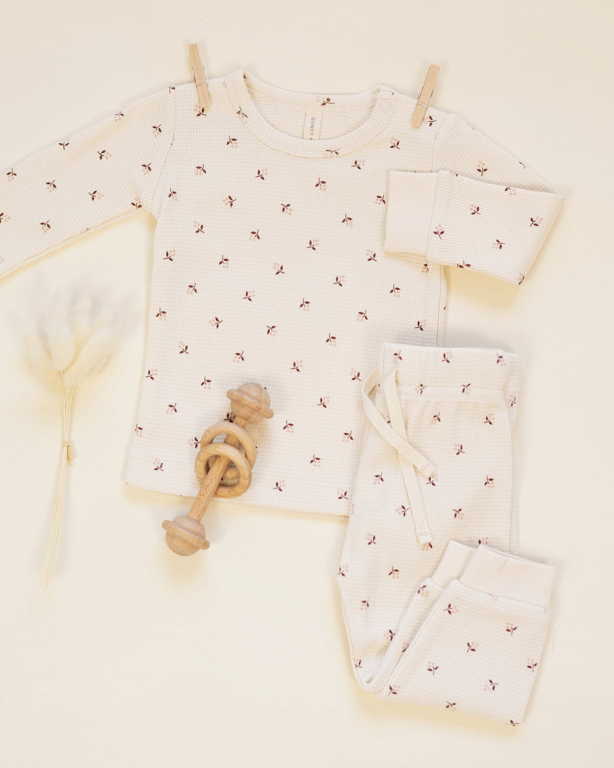 Waffle Top + Pant Set Fall Ditsy - Rylee + Cru | Kids Clothes | Trendy Baby Clothes | Modern Infant Outfits |