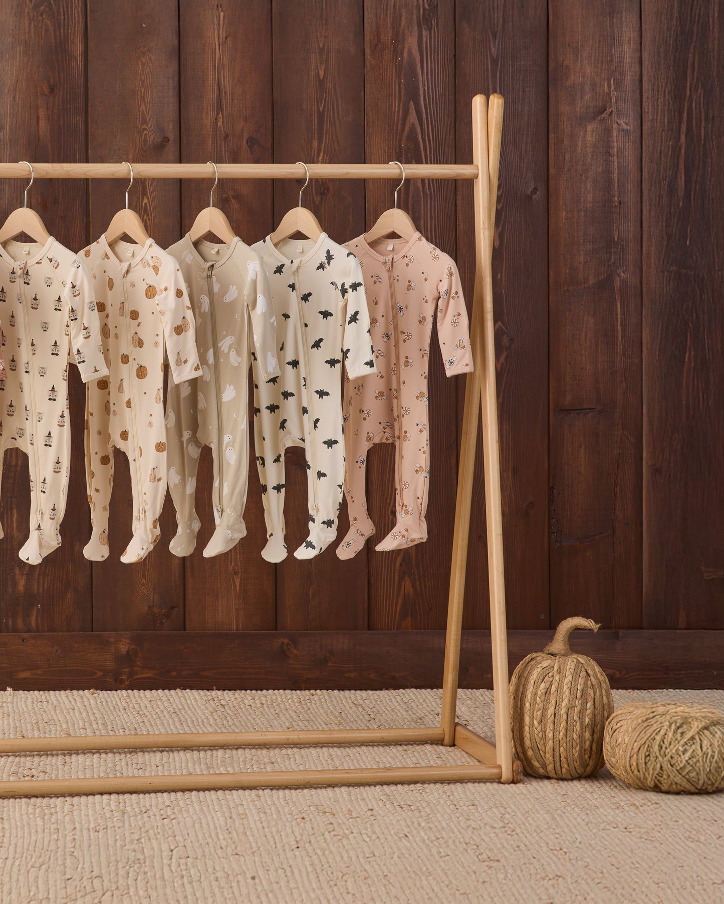 Bamboo Zip Footie Dancing Ghosts - Rylee + Cru | Kids Clothes | Trendy Baby Clothes | Modern Infant Outfits |