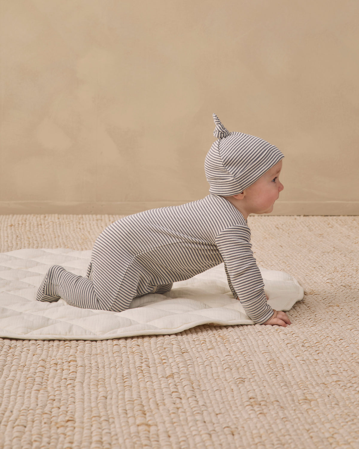 Waffle Sleep Set Midnight Microstripe - Rylee + Cru | Kids Clothes | Trendy Baby Clothes | Modern Infant Outfits |