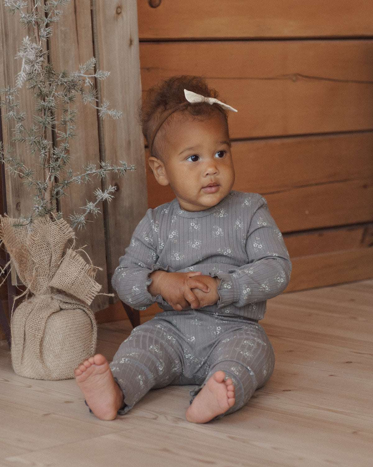 Smyth Bodysuit Slate Bloom - Rylee + Cru | Kids Clothes | Trendy Baby Clothes | Modern Infant Outfits |