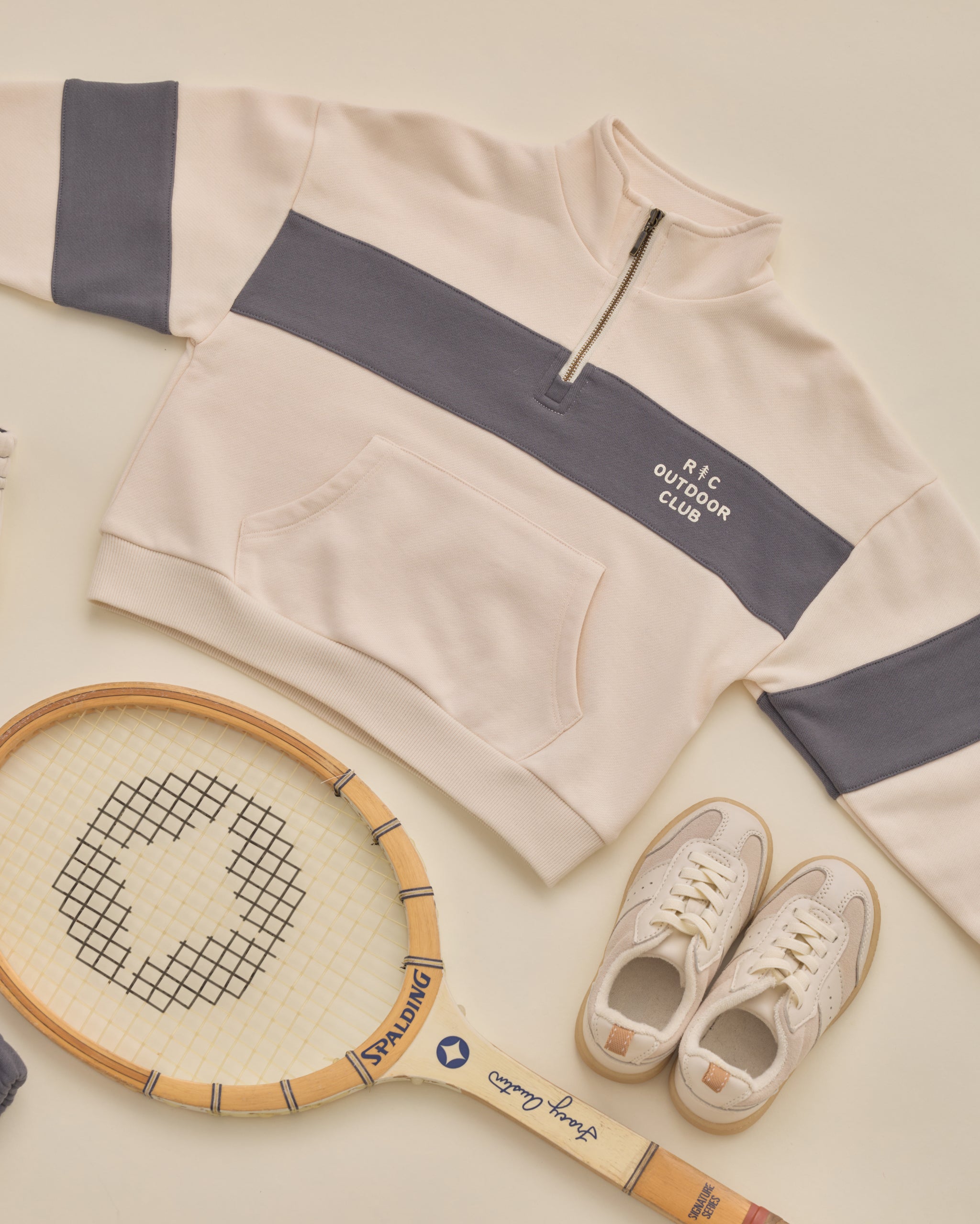Panel Stripe Half Zip Outdoor Club - Rylee + Cru | Kids Clothes | Trendy Baby Clothes | Modern Infant Outfits |
