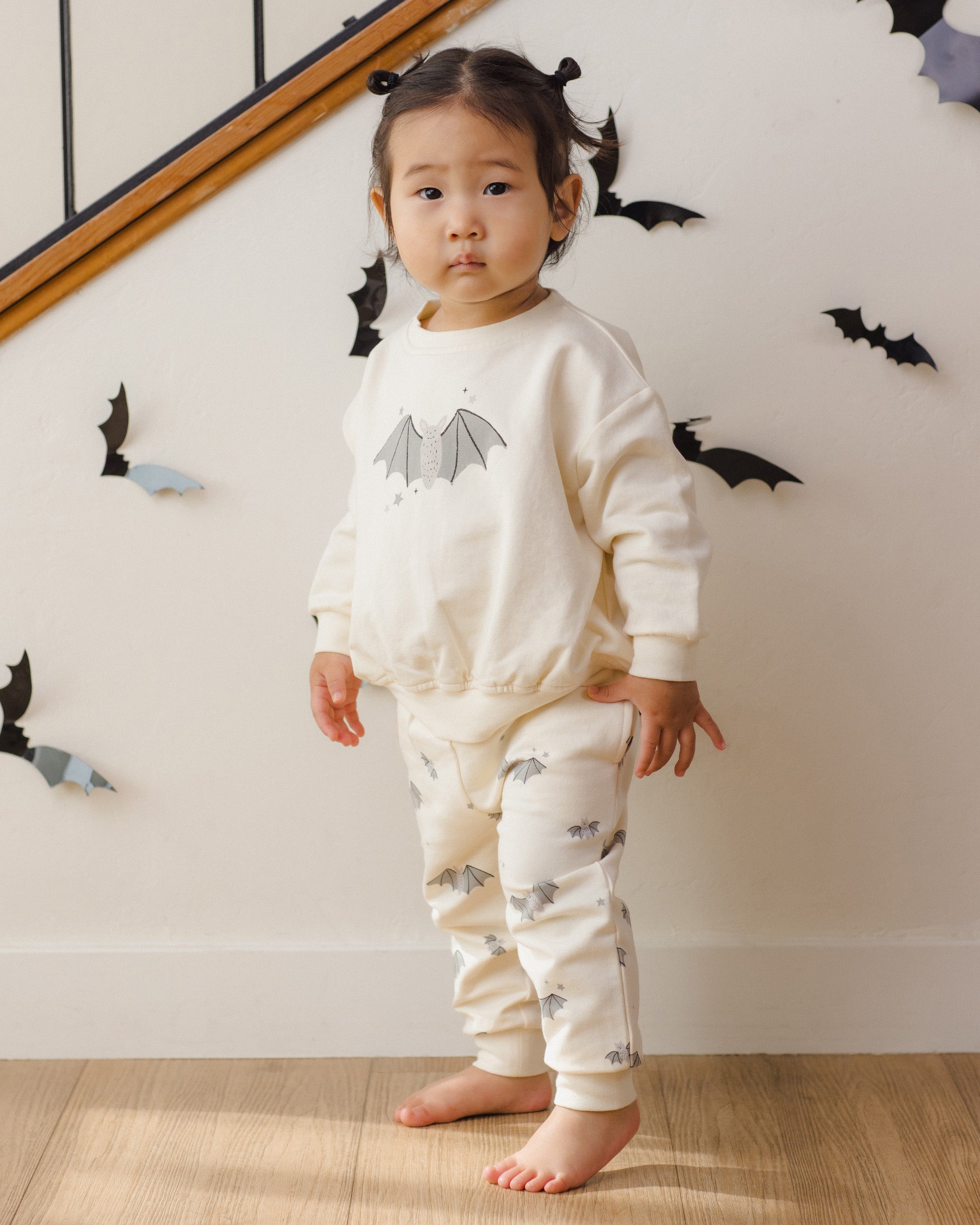 Relaxed Fleece Sweatpant Baby Bats - Rylee + Cru | Kids Clothes | Trendy Baby Clothes | Modern Infant Outfits |