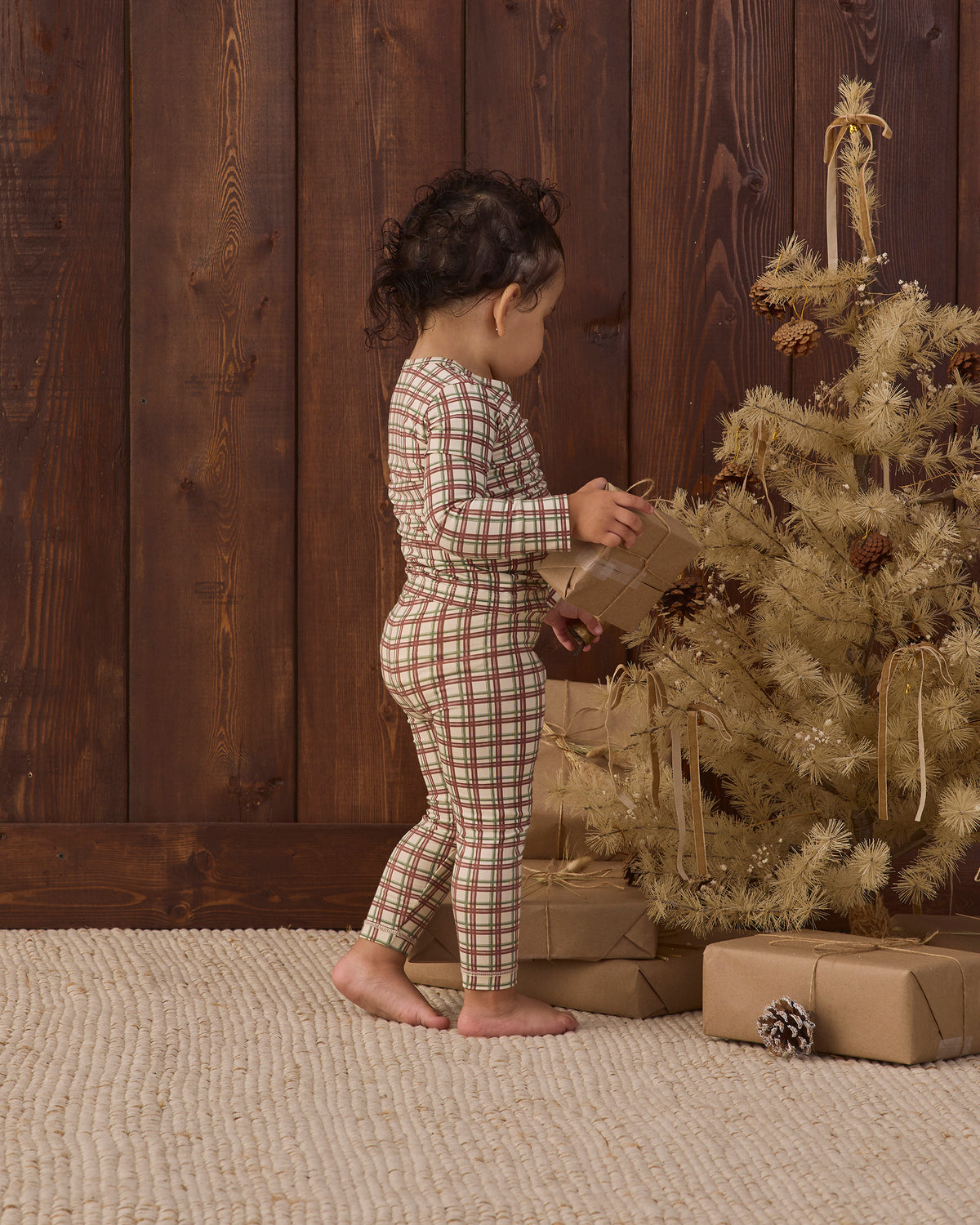 Bamboo Pajama Set Redwood Check - Rylee + Cru | Kids Clothes | Trendy Baby Clothes | Modern Infant Outfits |