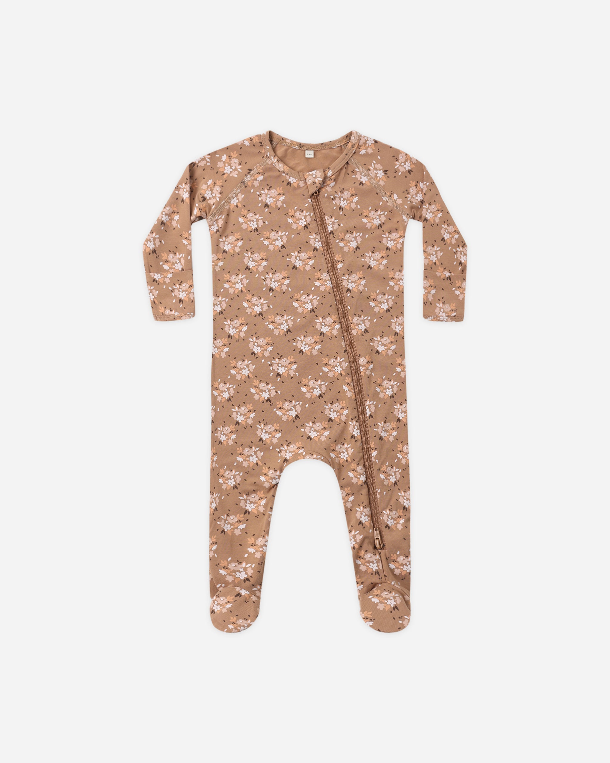 Bamboo Zip Footie Fall Floral - Rylee + Cru | Kids Clothes | Trendy Baby Clothes | Modern Infant Outfits |