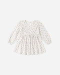 Long Sleeve Ruffle V Dress Blue Ditsy - Rylee + Cru | Kids Clothes | Trendy Baby Clothes | Modern Infant Outfits |