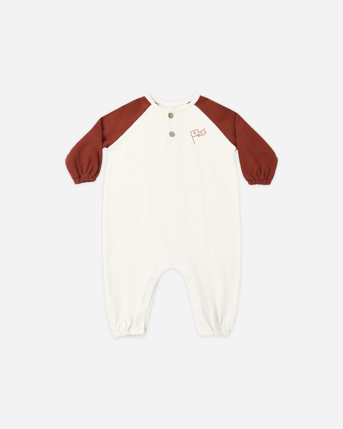 Henley Jumpsuit Brick Color Block - Rylee + Cru | Kids Clothes | Trendy Baby Clothes | Modern Infant Outfits |