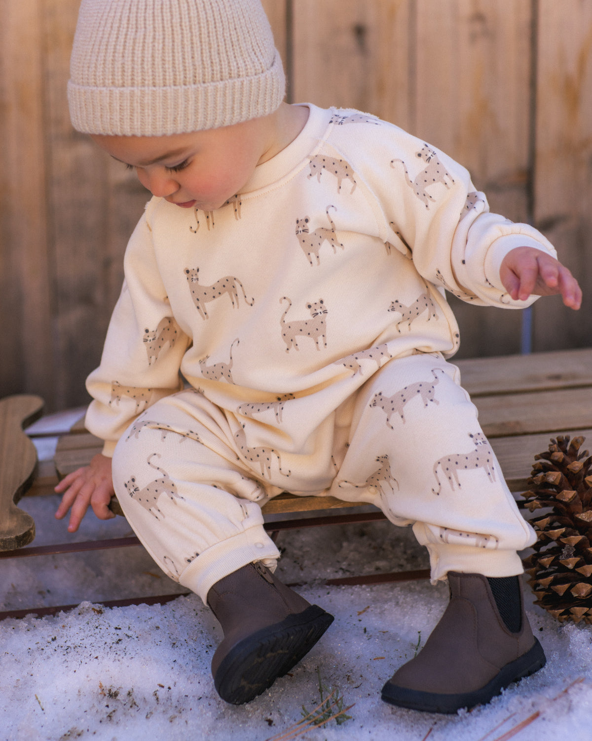 Raglan Jumpsuit Leopards - Rylee + Cru | Kids Clothes | Trendy Baby Clothes | Modern Infant Outfits |