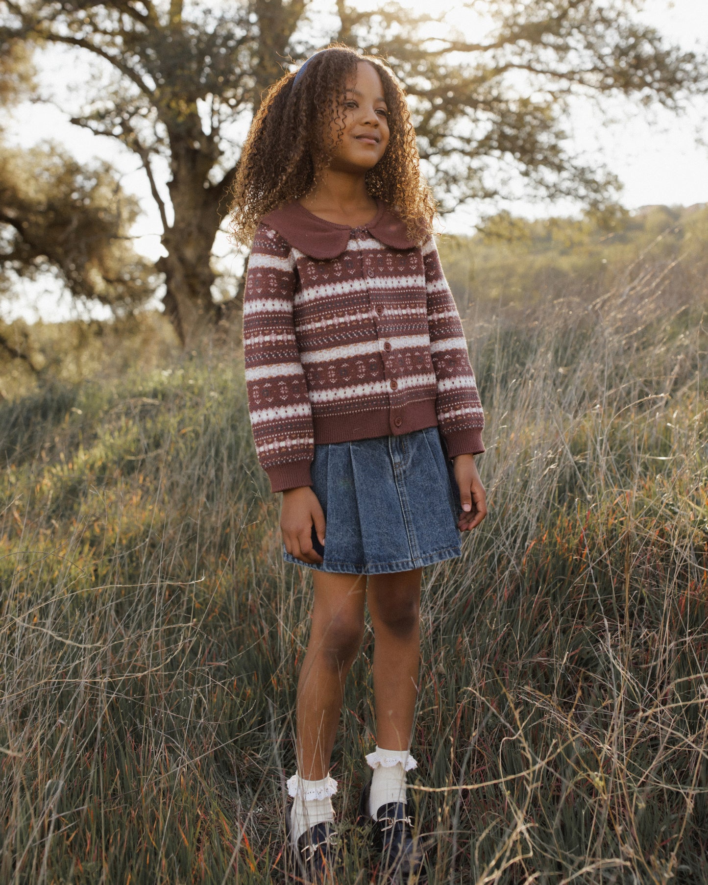 Fair Isle Cardigan Mulberry Stripe - Rylee + Cru | Kids Clothes | Trendy Baby Clothes | Modern Infant Outfits |