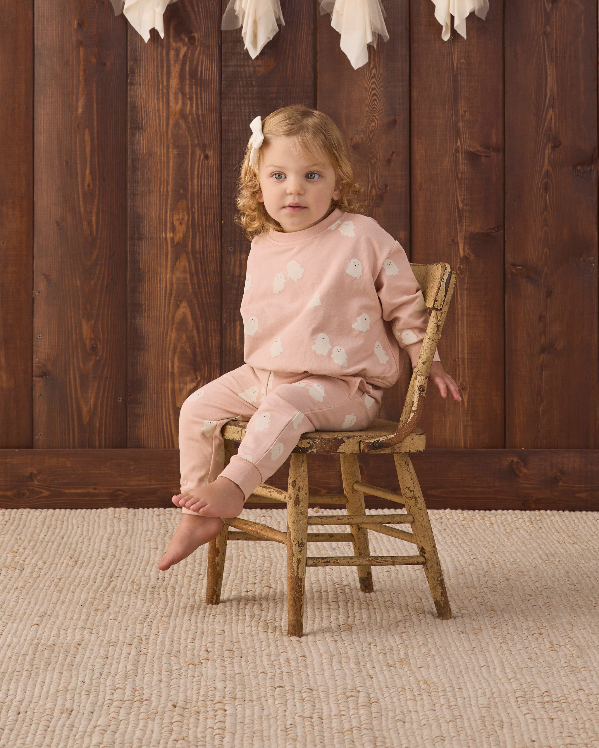 Relaxed Fleece Sweatshirt Sweet Ghost - Rylee + Cru | Kids Clothes | Trendy Baby Clothes | Modern Infant Outfits |