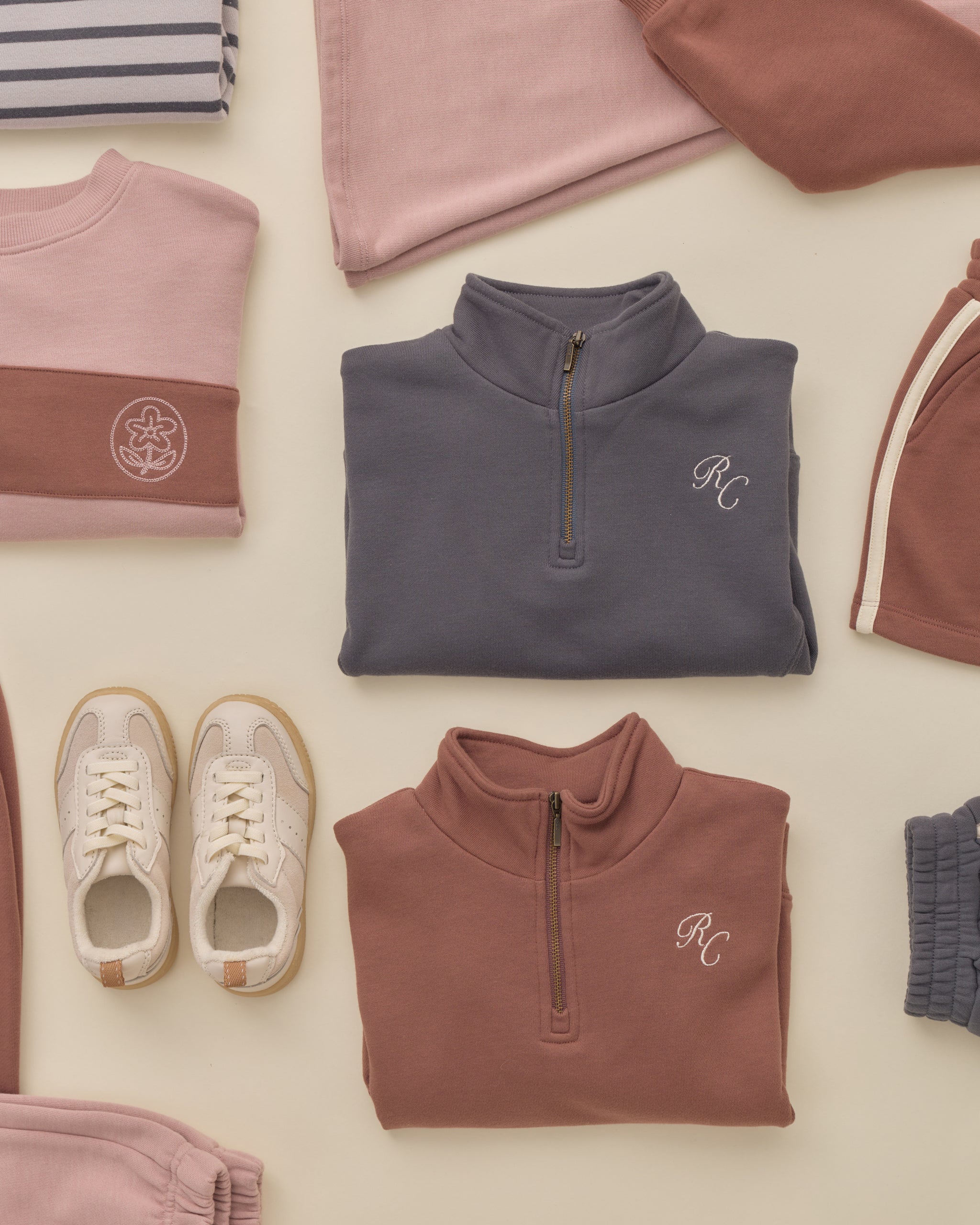 Half Zip Sweatshirt Mulberry - Rylee + Cru | Kids Clothes | Trendy Baby Clothes | Modern Infant Outfits |