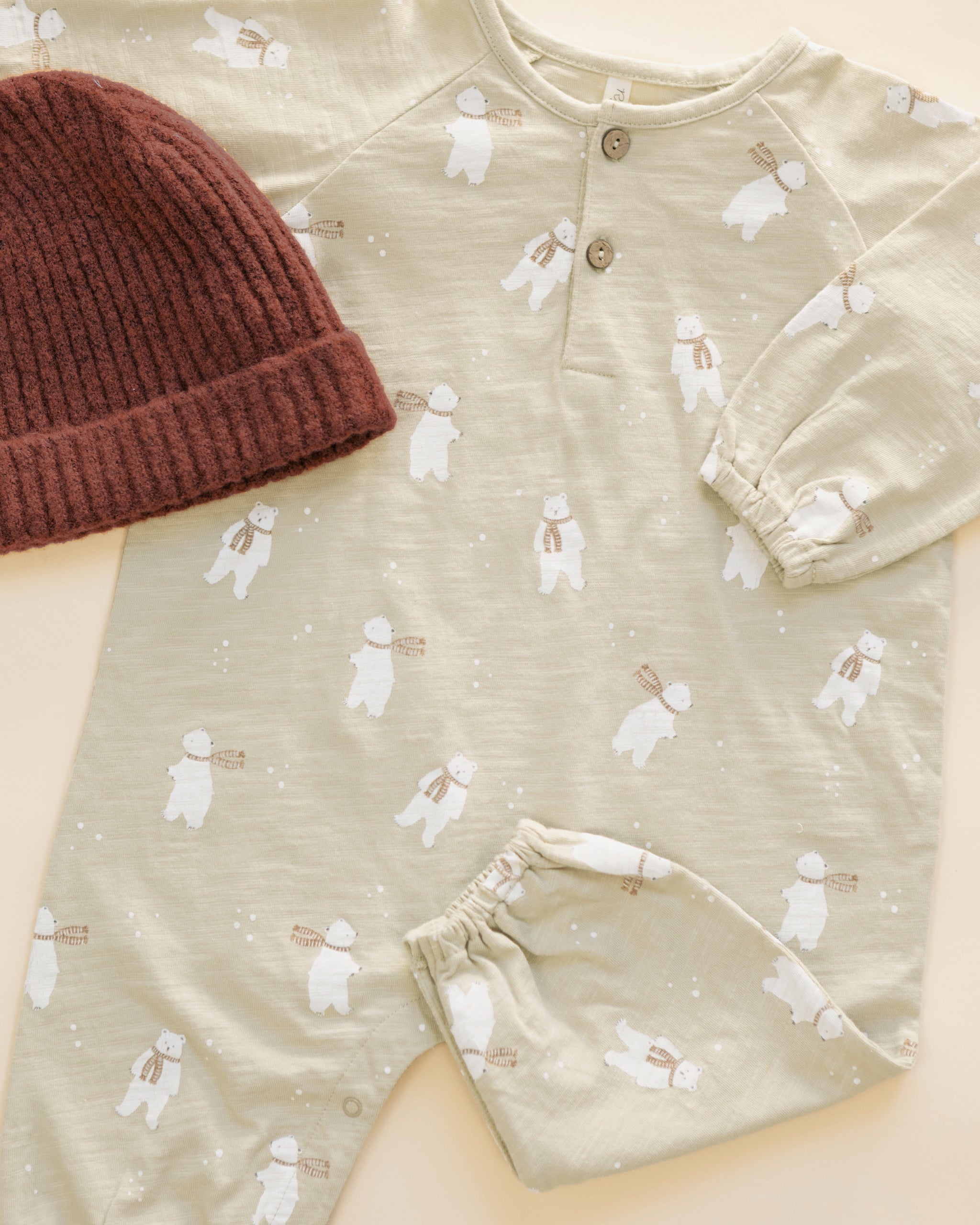 Henley Jumpsuit Polar Bears - Rylee + Cru | Kids Clothes | Trendy Baby Clothes | Modern Infant Outfits |