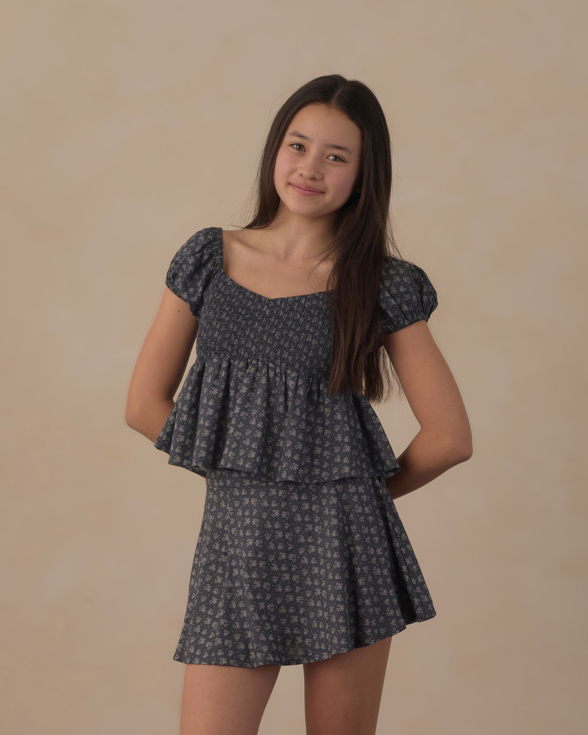 Teen Flutter Top Heart Ditsy - Rylee + Cru | Kids Clothes | Trendy Baby Clothes | Modern Infant Outfits |