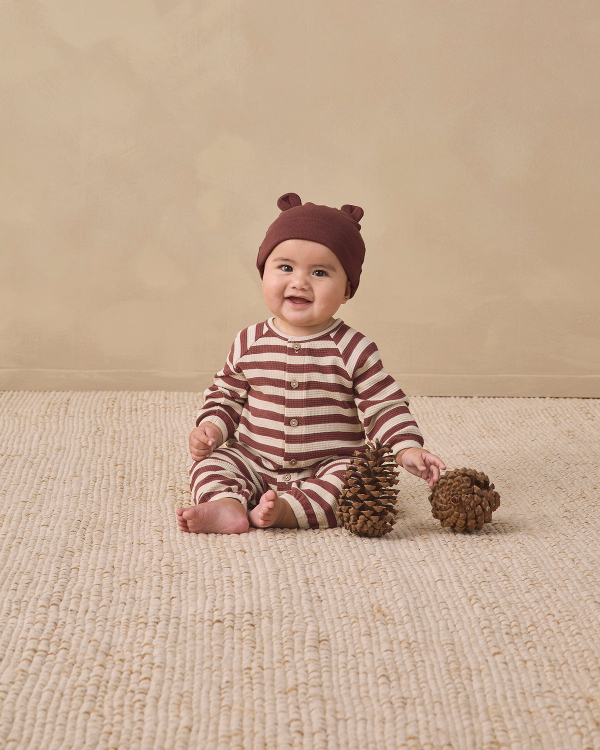Baby Bear Beanie Black Cherry - Rylee + Cru | Kids Clothes | Trendy Baby Clothes | Modern Infant Outfits |
