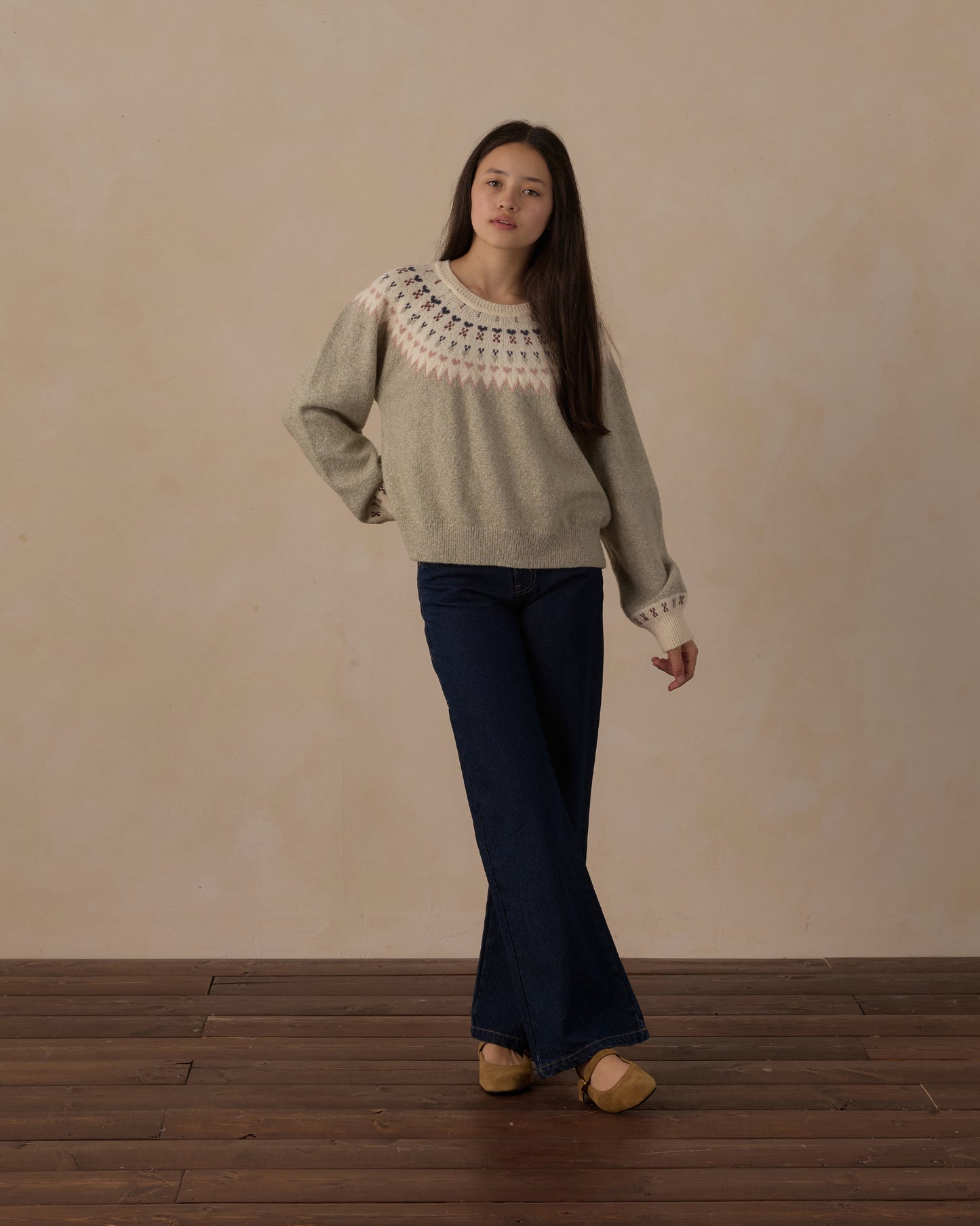 Teen Fair Isle Sweater Sage - Rylee + Cru | Kids Clothes | Trendy Baby Clothes | Modern Infant Outfits |
